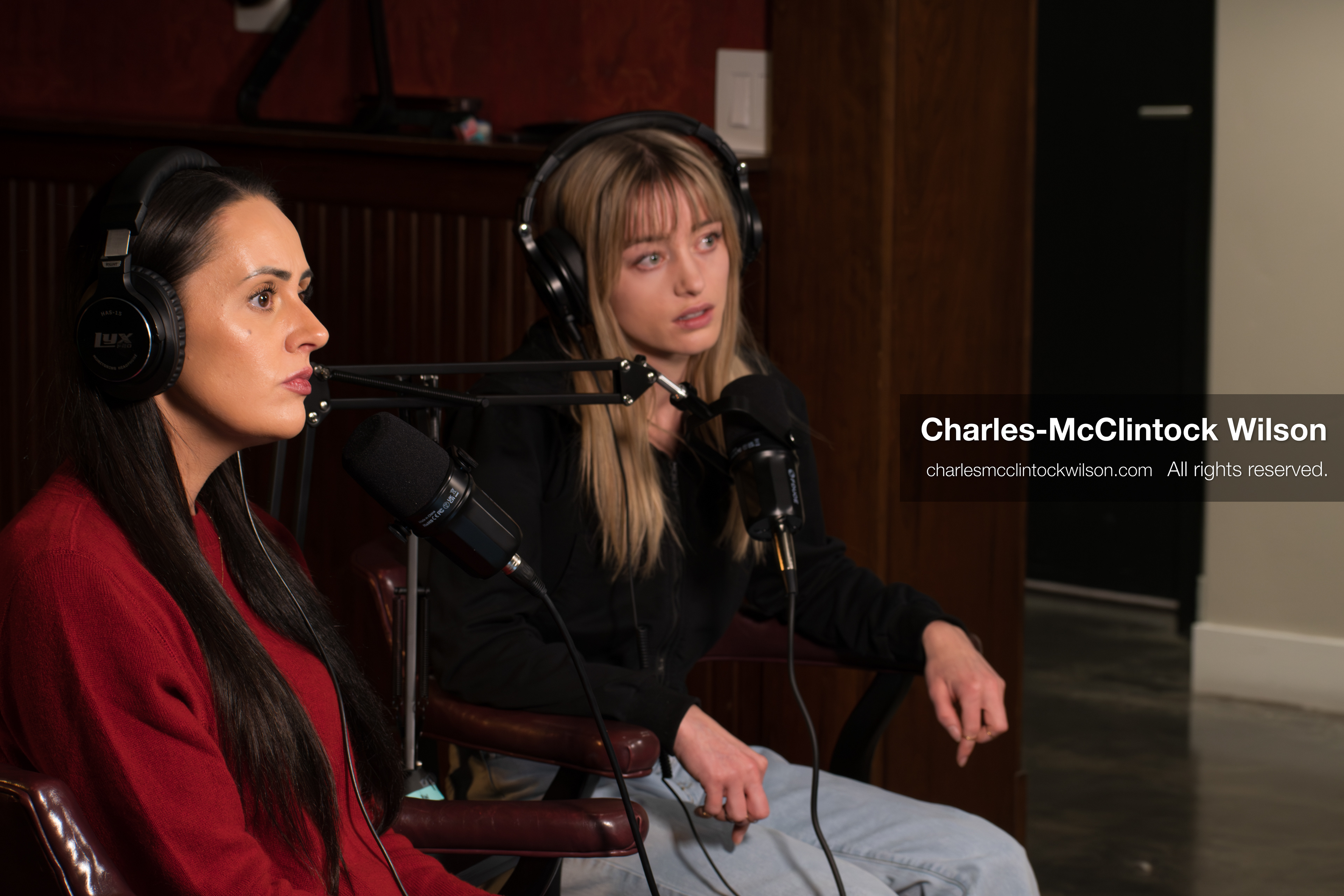 November 22, 2025 – Salt Lake City, Utah, USA: Brandi Siciliani and Billie Webb speak during the recording of an episode of The Brandi & Billie Show, an independent podcast known for its long-form commentary on politics, culture, and major world events. (Credit Image: © Charles‑McClintock Wilson)