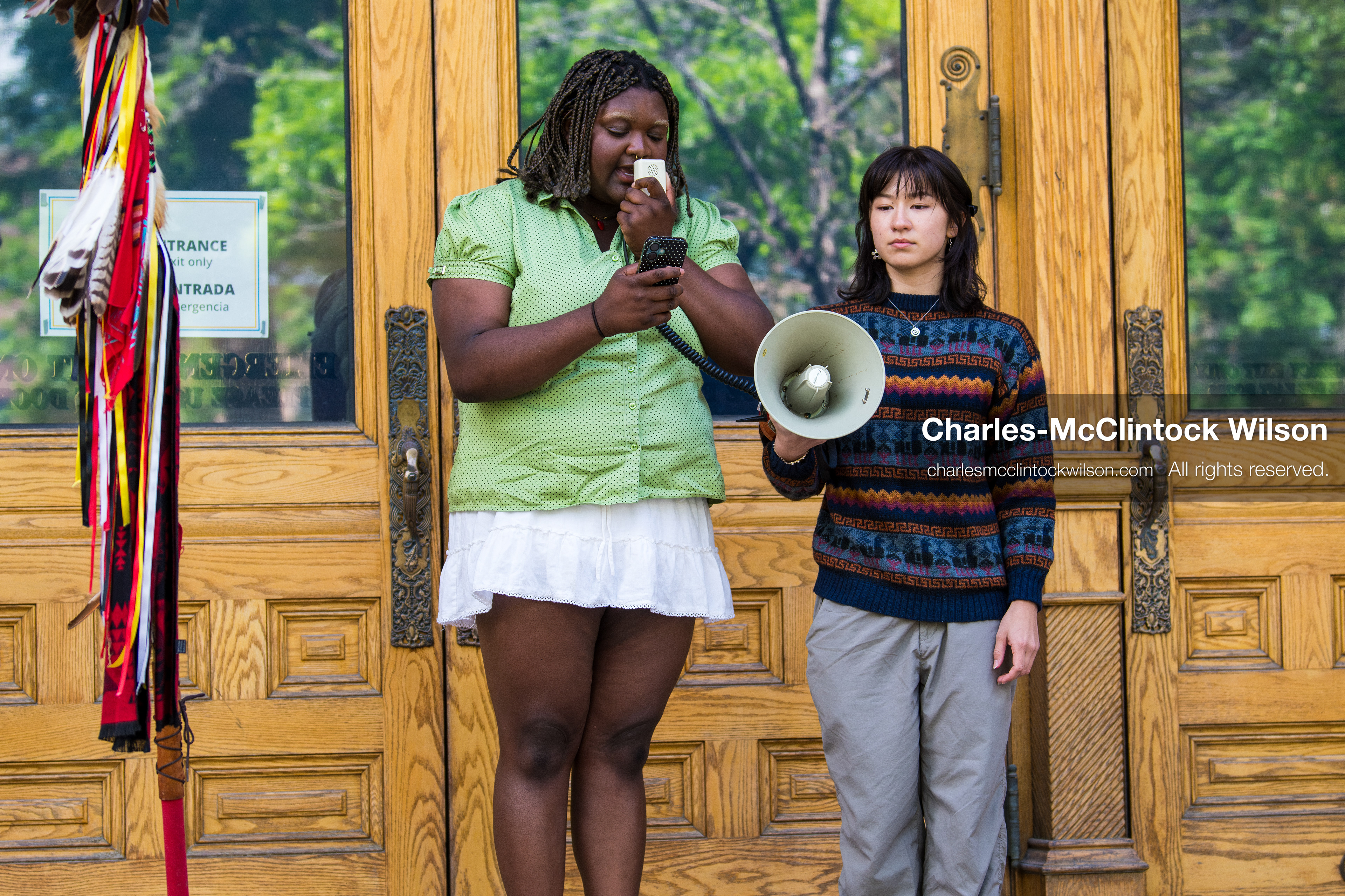 April 22, 2026, Salt Lake City, Utah, USA: Participants speak during an Earth Day event hosted by Sunrise University of Utah at the Salt Lake City and County Building. The gathering brought together students, community members, and speakers to highlight sustainability issues affecting Utah. (Credit Image: © Charles-McClintock Wilson/ZUMA Press Wire)