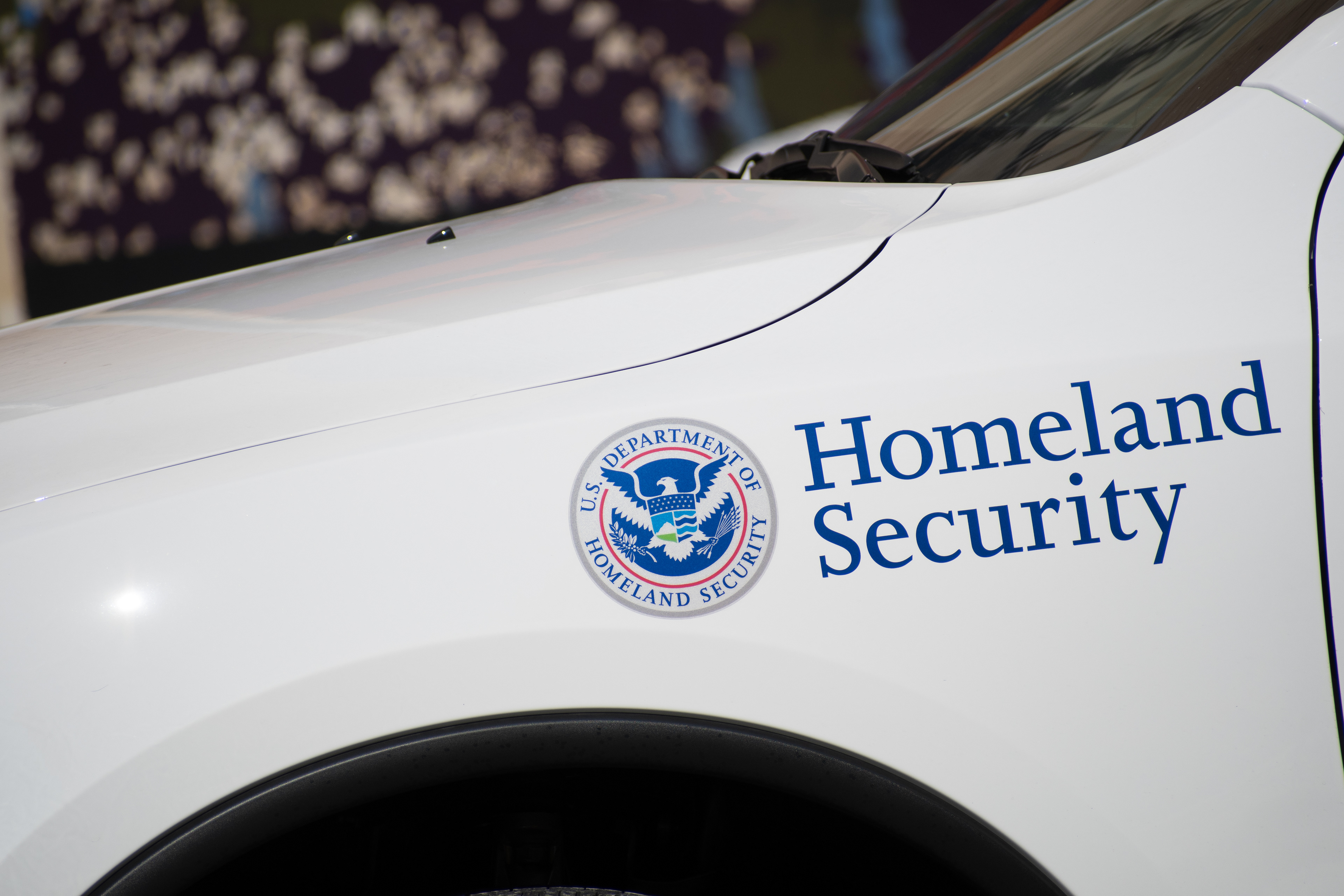  September 15, 2025 – Provo, Utah, United States: A Homeland Security vehicle is seen outside the Utah Valley Convention Center during a Department of Homeland Security career expo aimed at recruiting law enforcement and security personnel. Photograph by Charles‑McClintock Wilson / ZUMA Press Wire