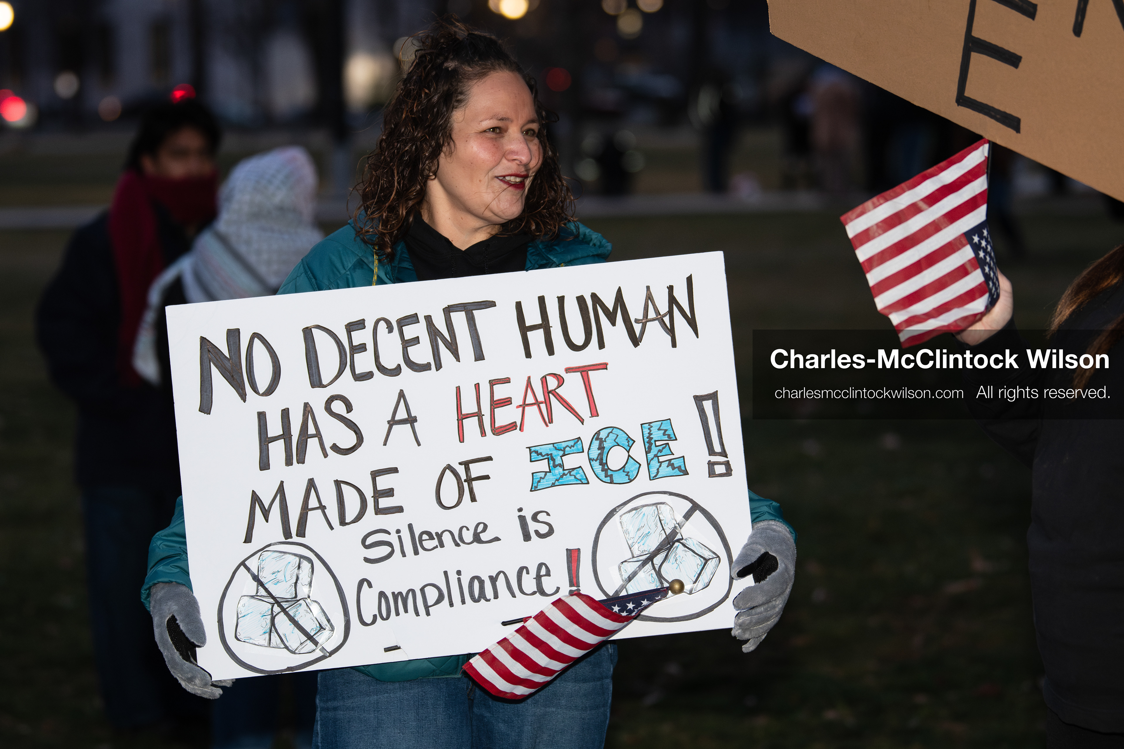 January 8, 2026, Salt Lake City, Utah, USA: A demonstrator holds a sign during an anti ICE protest at Pioneer Park in Salt Lake City Utah on Jan 8 2026. The rally followed the death of Renee Nicole Good a Minneapolis woman who was fatally shot during an encounter with immigration authorities and drew hundreds calling for accountability and changes to enforcement practices. (Credit Image: © Charles-McClintock Wilson/ZUMA Press Wire)