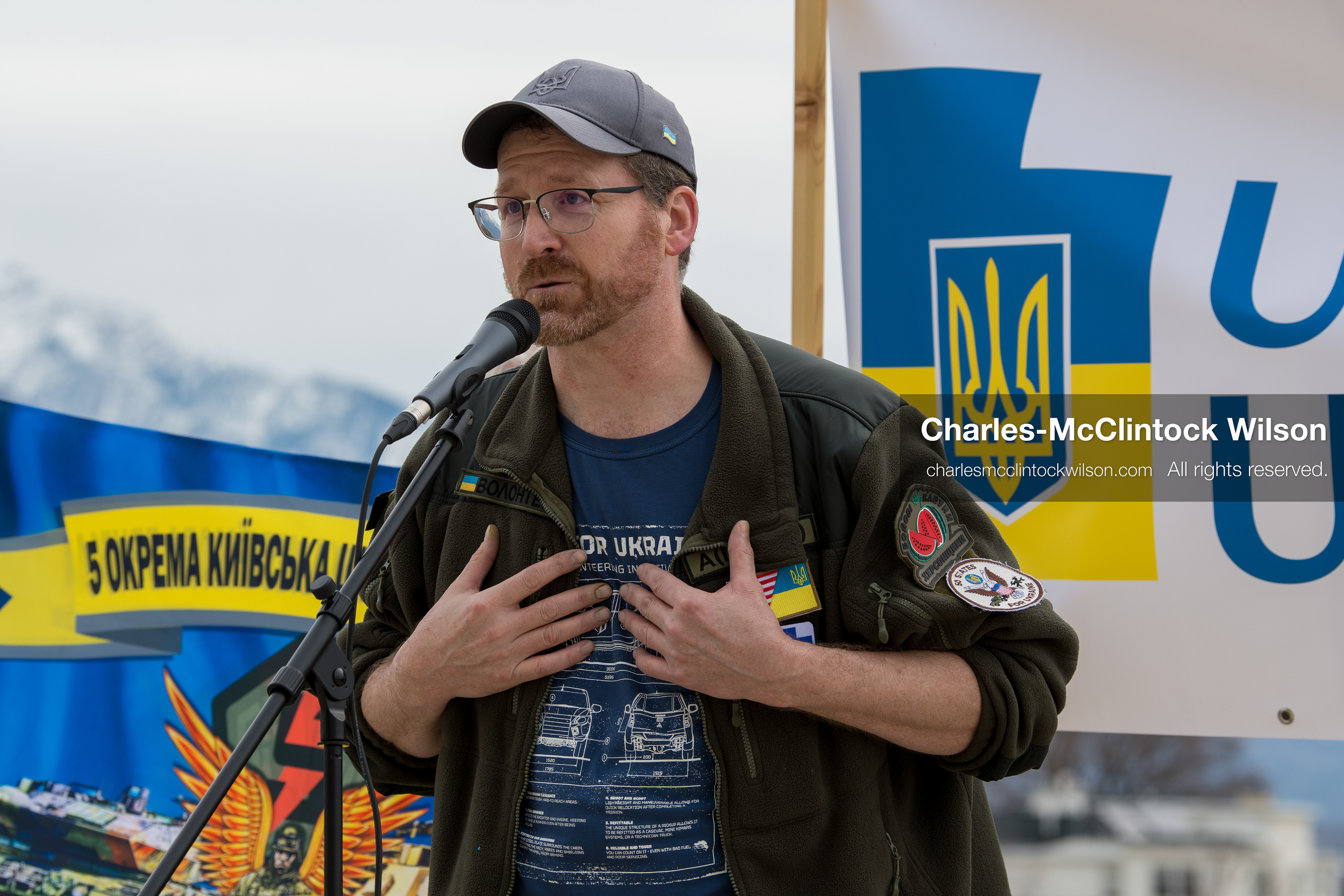 February 28, 2026, Salt Lake City, Utah, USA: NATHANIEL SANDERS, a Salt Lake County Deputy District Attorney and a vocal advocate for Ukraine, speaks during the Stand With Ukraine rally at the Utah State Capitol. The event marked the four year anniversary of the full scale Russian invasion of Ukraine and brought community members together in support of Ukrainians and local humanitarian efforts. (Credit Image: © Charles McClintock Wilson/ZUMA Press Wire) 