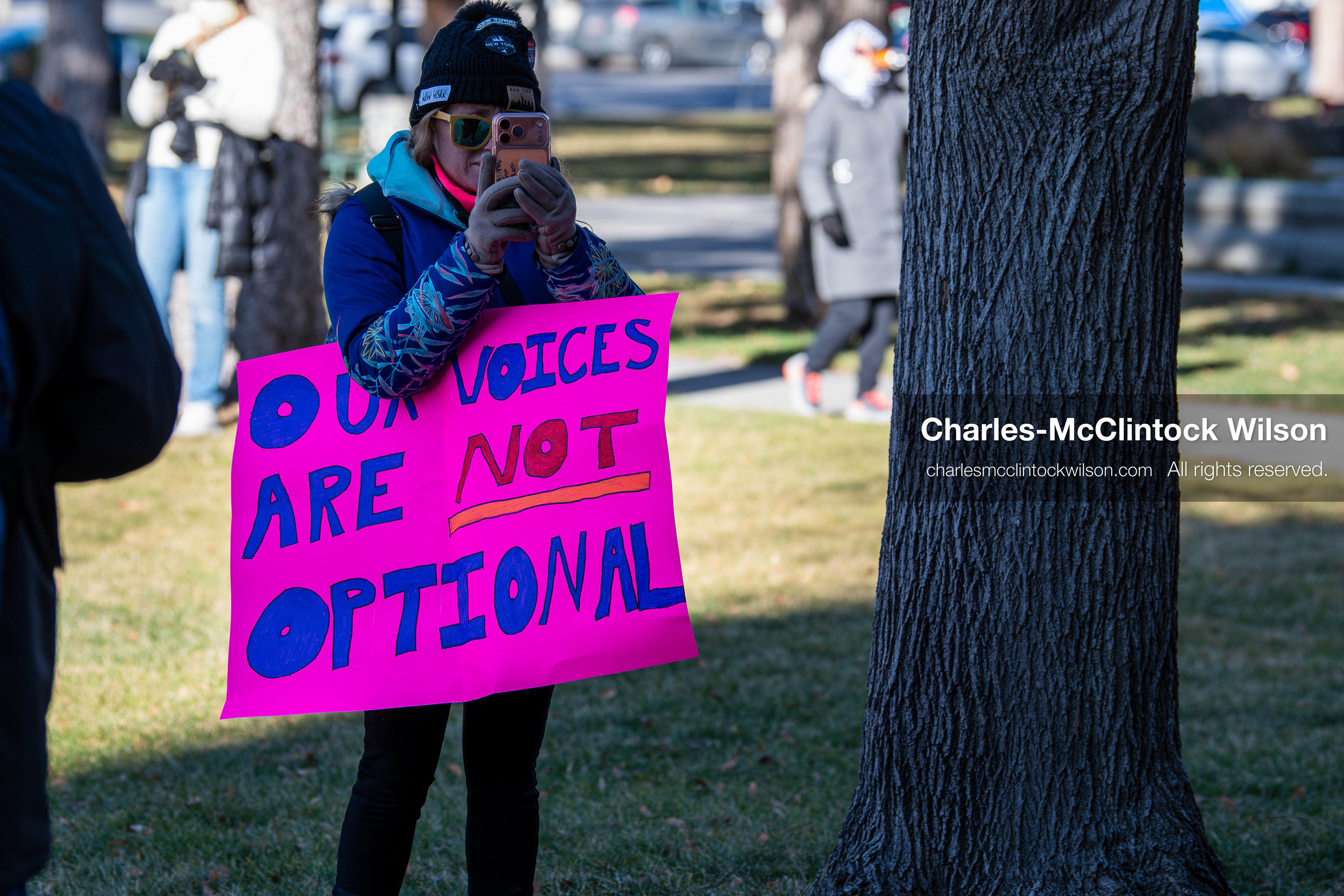 January 10, 2026, Salt Lake City, Utah, USA: A protester holds a sign during the ICE Out for Good protest in Salt Lake City, Utah, on January 10, 2026, a demonstration against ICE and calling for justice for Renee Nicole Good. (Credit Image: © Charles-McClintock Wilson/ZUMA Press Wire)
