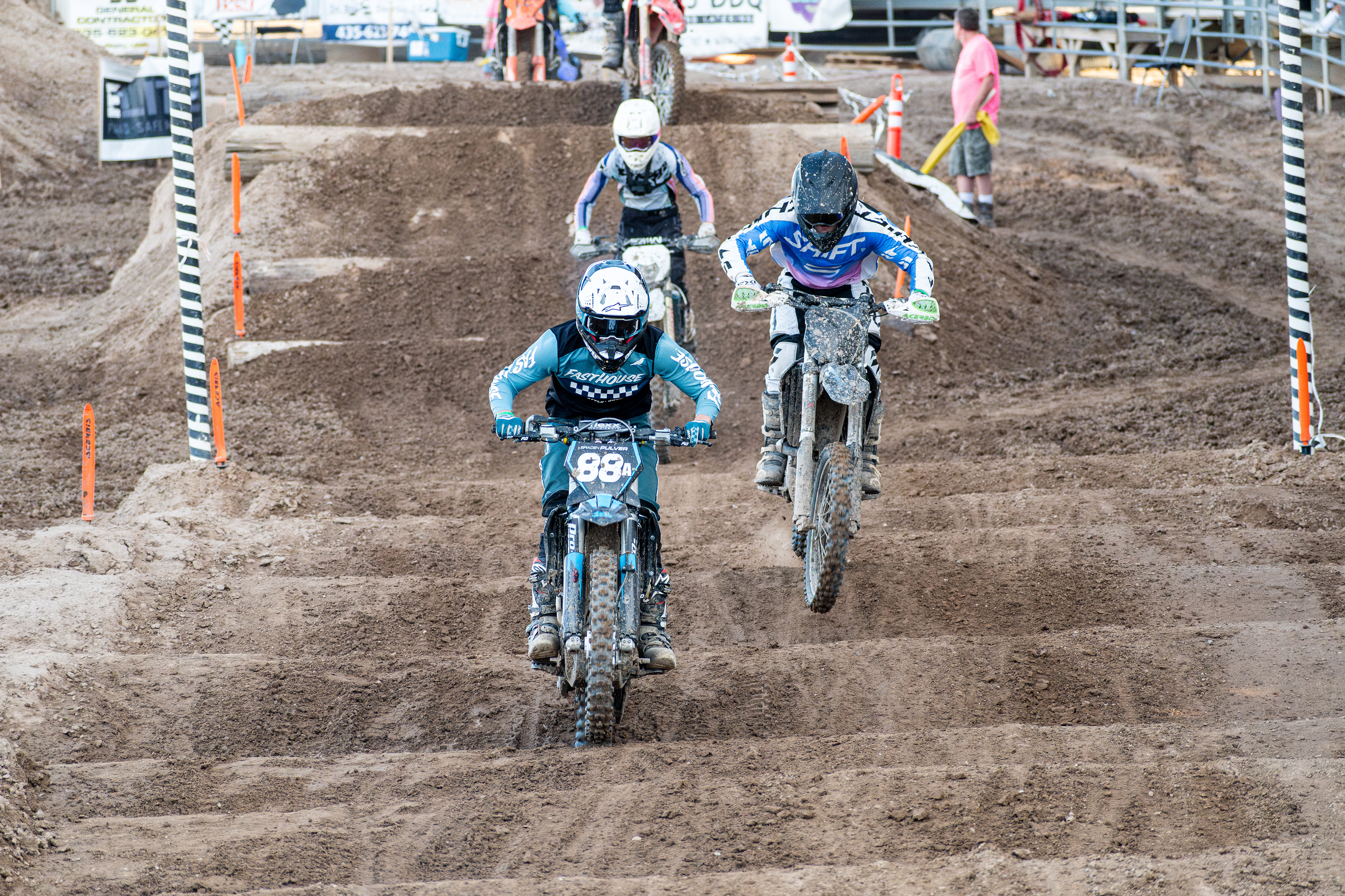 Nephi, Utah – June 28, 2025: A motocross rider competes during the Juab Xtreme Racing event at Juab County Fairgrounds.