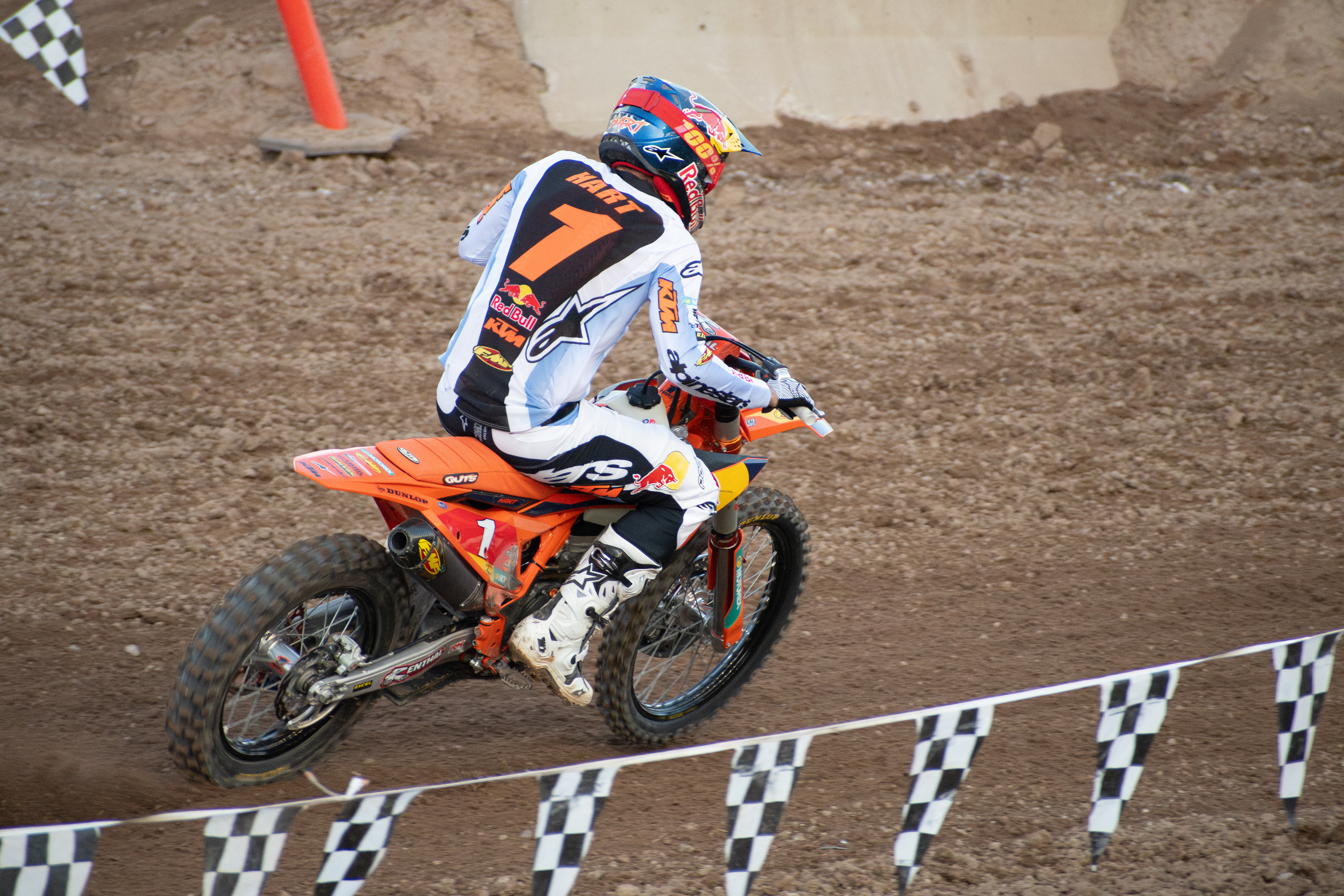 Nephi, Utah – June 28, 2025: Canadian off-road racer Trystan Hart rides during the Juab Xtreme Racing event at Juab County Fairgrounds.