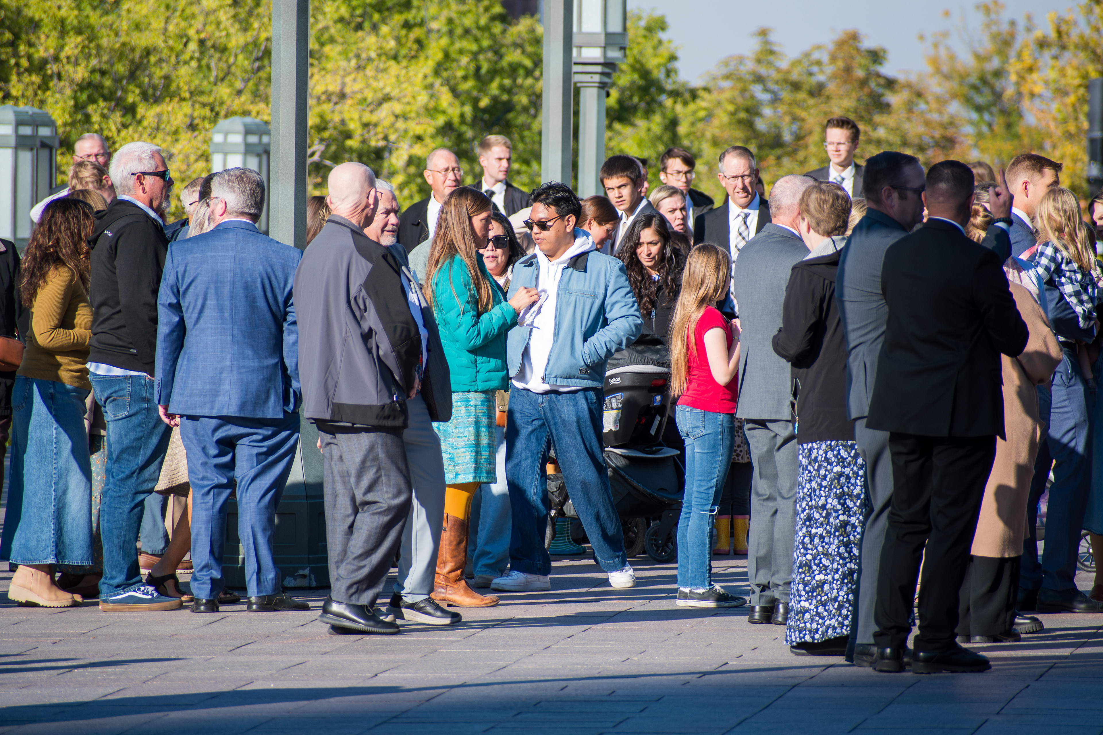 October 6, 2025, Salt Lake City, Utah, USA: People wait in line outside the Conference Center during the public viewing for RUSSELL M. NELSON, the 17th president of the Church of Jesus Christ of Latter-day Saints. Nelson died at his home in Salt Lake City, Utah, on September 27, 2025, at the age of 101. (Credit Image: © Charles-McClintock Wilson/ZUMA Press Wire)