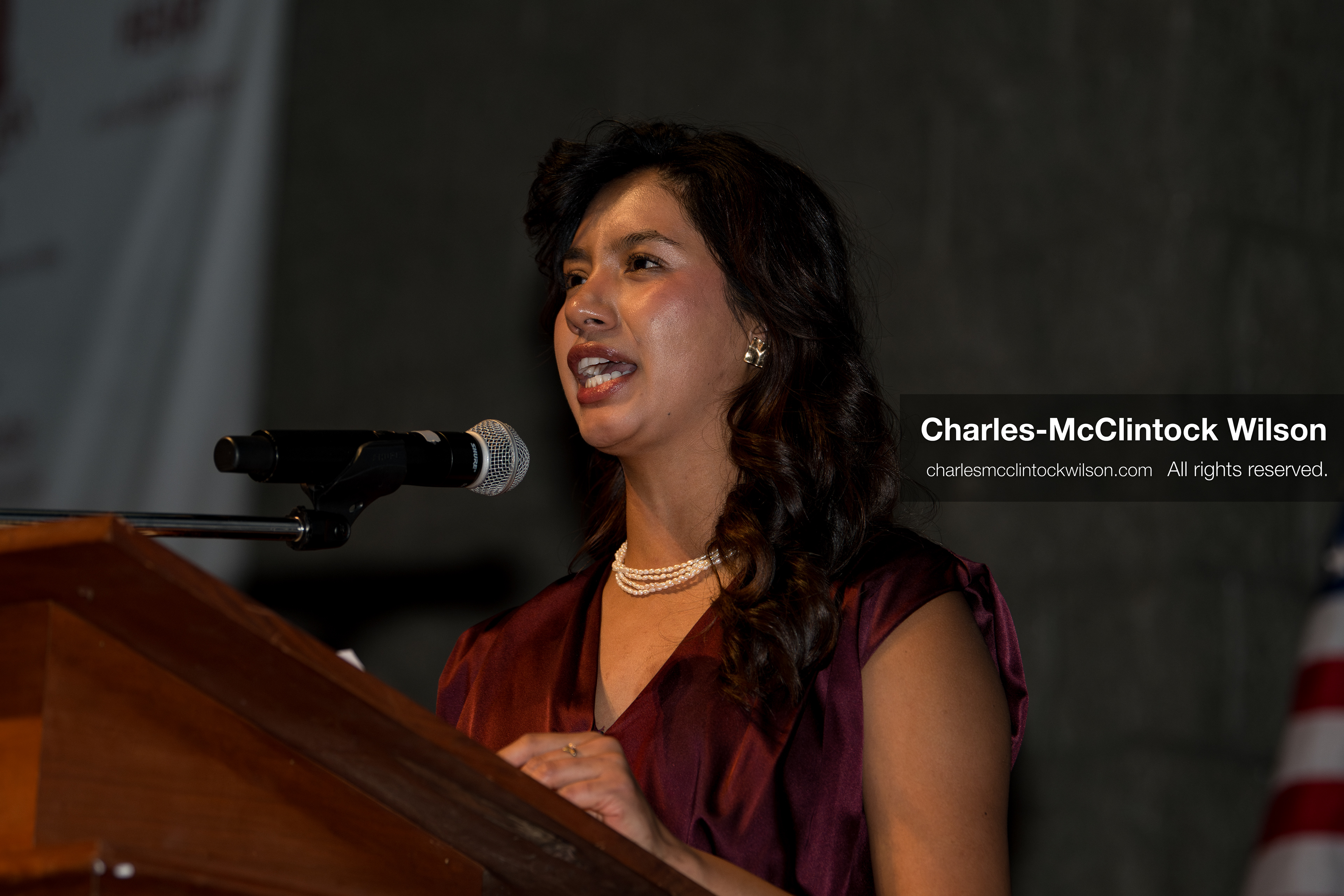 April 25, 2026, Sandy, Utah, USA: EVA LOPEZ CHAVEZ, a Salt Lake City Council member and a candidate for the Democratic nomination in Utah's 1st Congressional District, speaks during the 2026 Utah Democratic Convention at Jordan High School in Sandy. (Credit Image: © Charles-McClintock Wilson/ZUMA Press Wire)