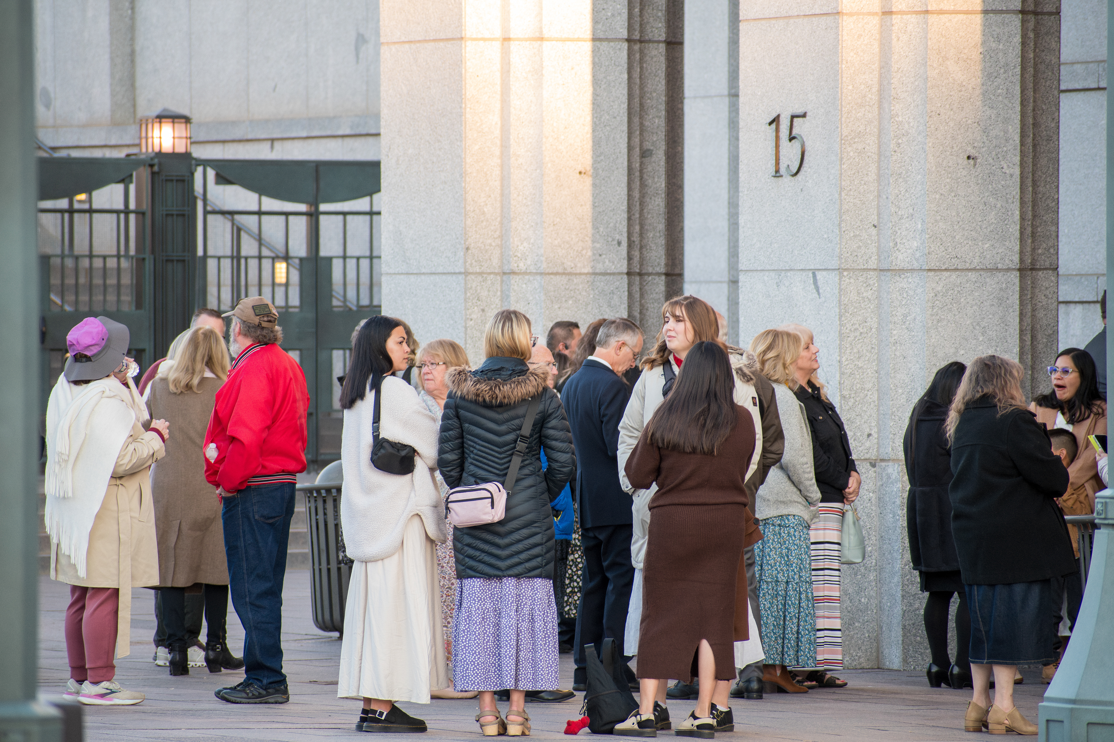 October 6, 2025, Salt Lake City, Utah, USA: People wait in line outside the Conference Center during the public viewing for RUSSELL M. NELSON, the 17th president of the Church of Jesus Christ of Latter-day Saints. Nelson died at his home in Salt Lake City, Utah, on September 27, 2025, at the age of 101. (Credit Image: © Charles-McClintock Wilson/ZUMA Press Wire)