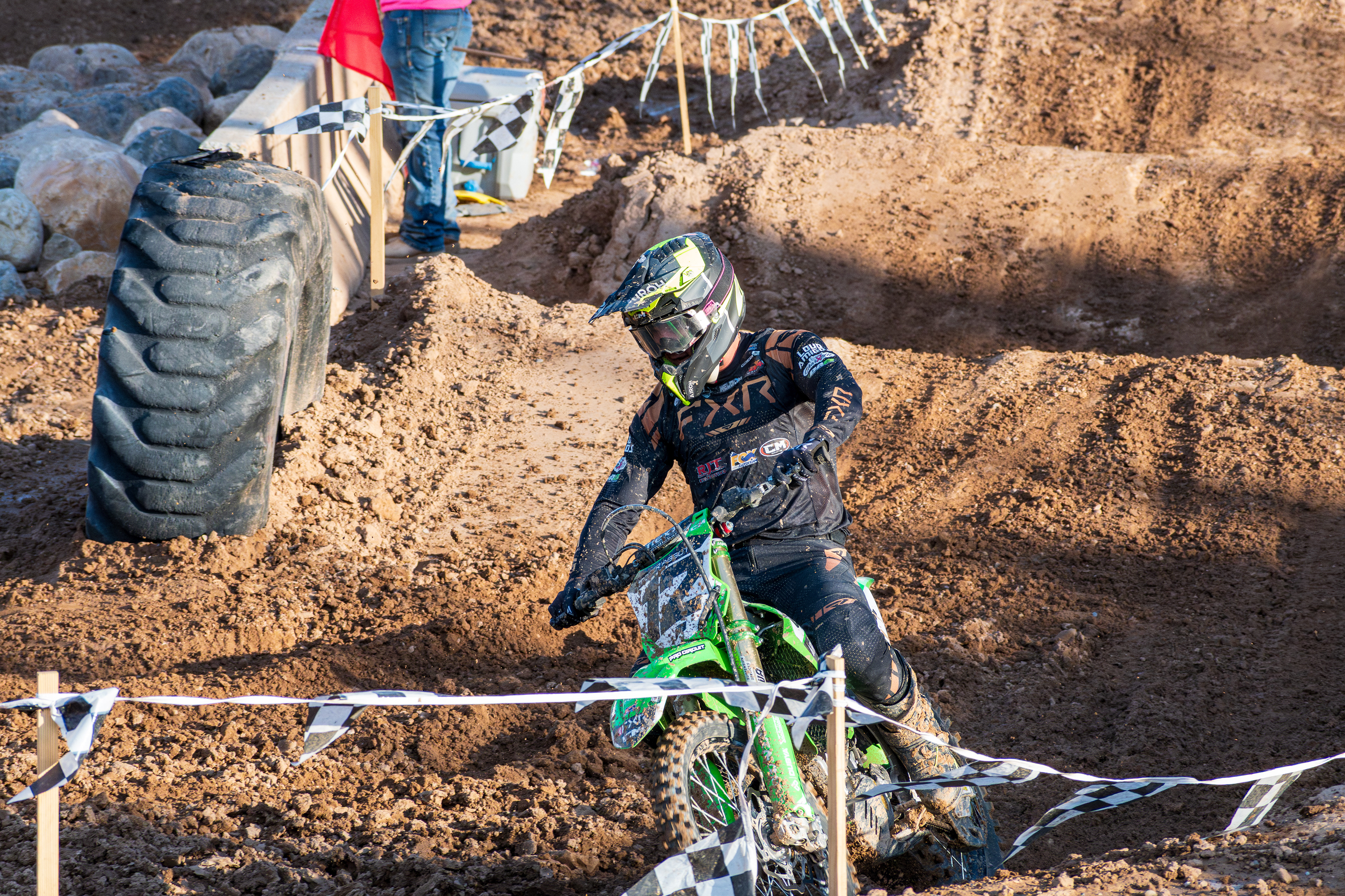 Nephi, Utah – June 28, 2025: A motocross rider competes during the Juab Xtreme Racing event at Juab County Fairgrounds.