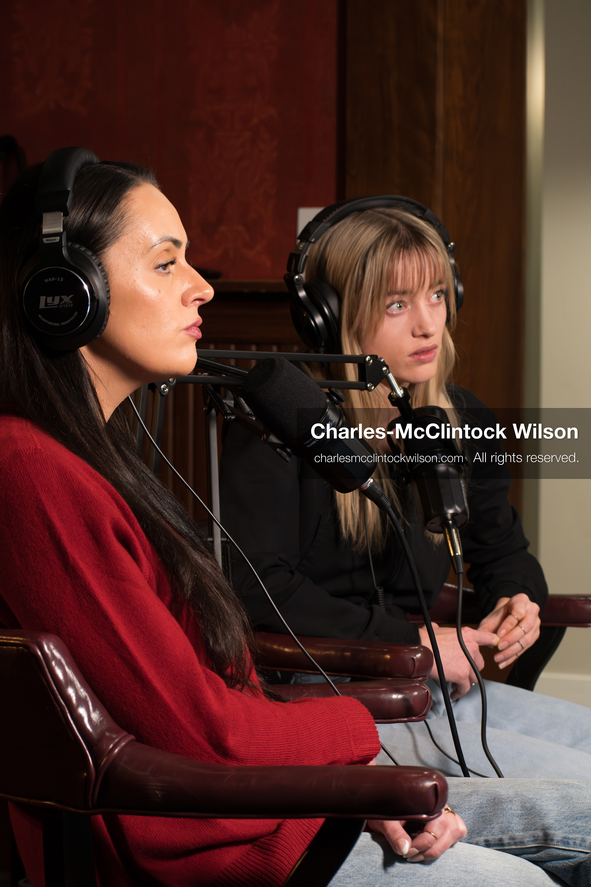 November 22, 2025 – Salt Lake City, Utah, USA: Brandi Siciliani and Billie Webb speak during the recording of an episode of The Brandi & Billie Show, an independent podcast known for its long-form commentary on politics, culture, and major world events. (Credit Image: © Charles‑McClintock Wilson)