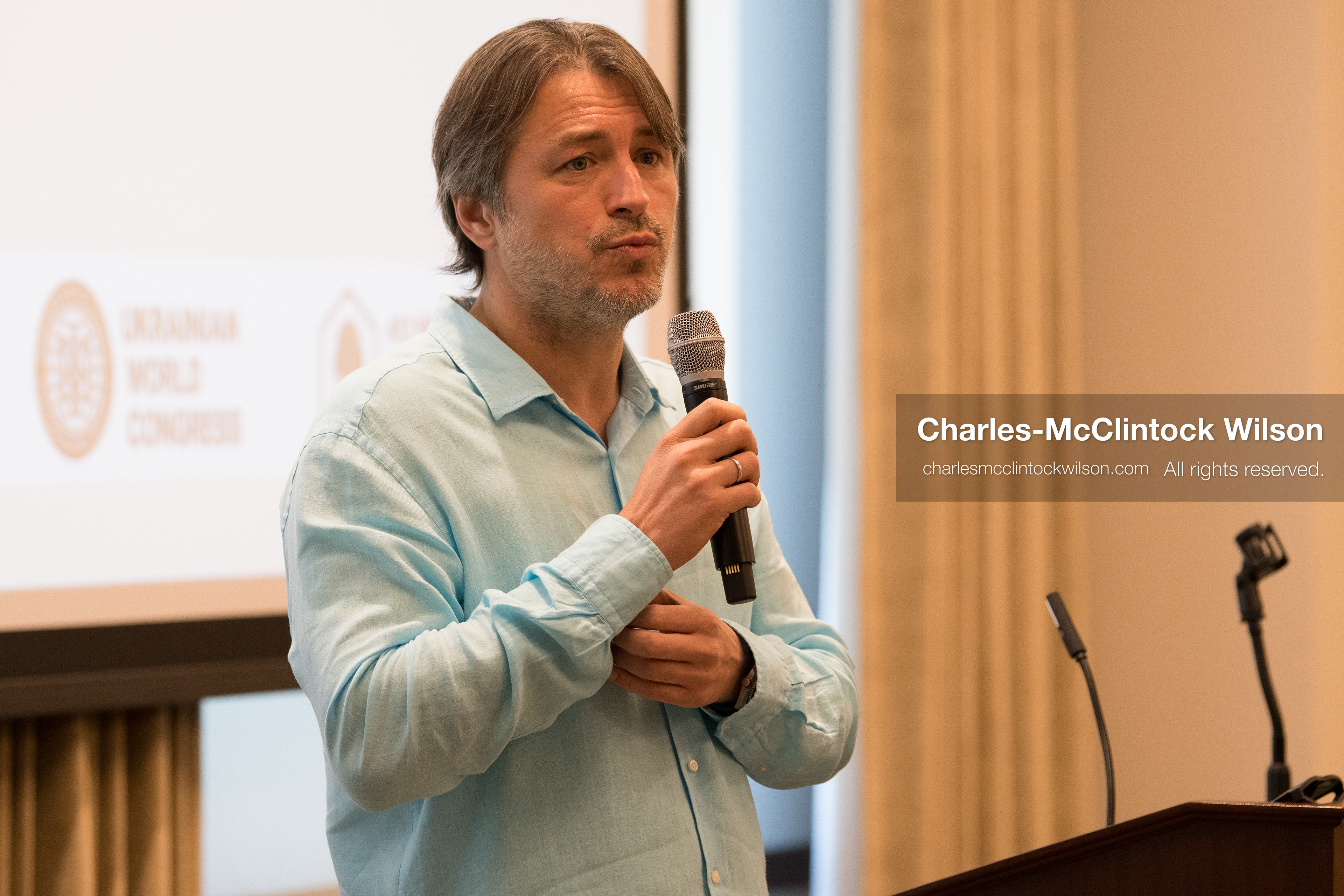  July 23, 2026, Salt Lake City, Utah, USA: Ukrainian activist SERHIY PRYTULA speaks during a community meeting at the Utah State Capitol building in Salt Lake City, Utah, on Thursday, July 23, 2026. The event, titled ''Ukraine in the Fifth Year of the Full-Scale War: An Honest Conversation,'' was hosted by the Prytula Foundation USA to discuss civil defense and ongoing humanitarian aid initiatives. (Credit Image: © Charles-McClintock Wilson/ZUMA Press Wire)