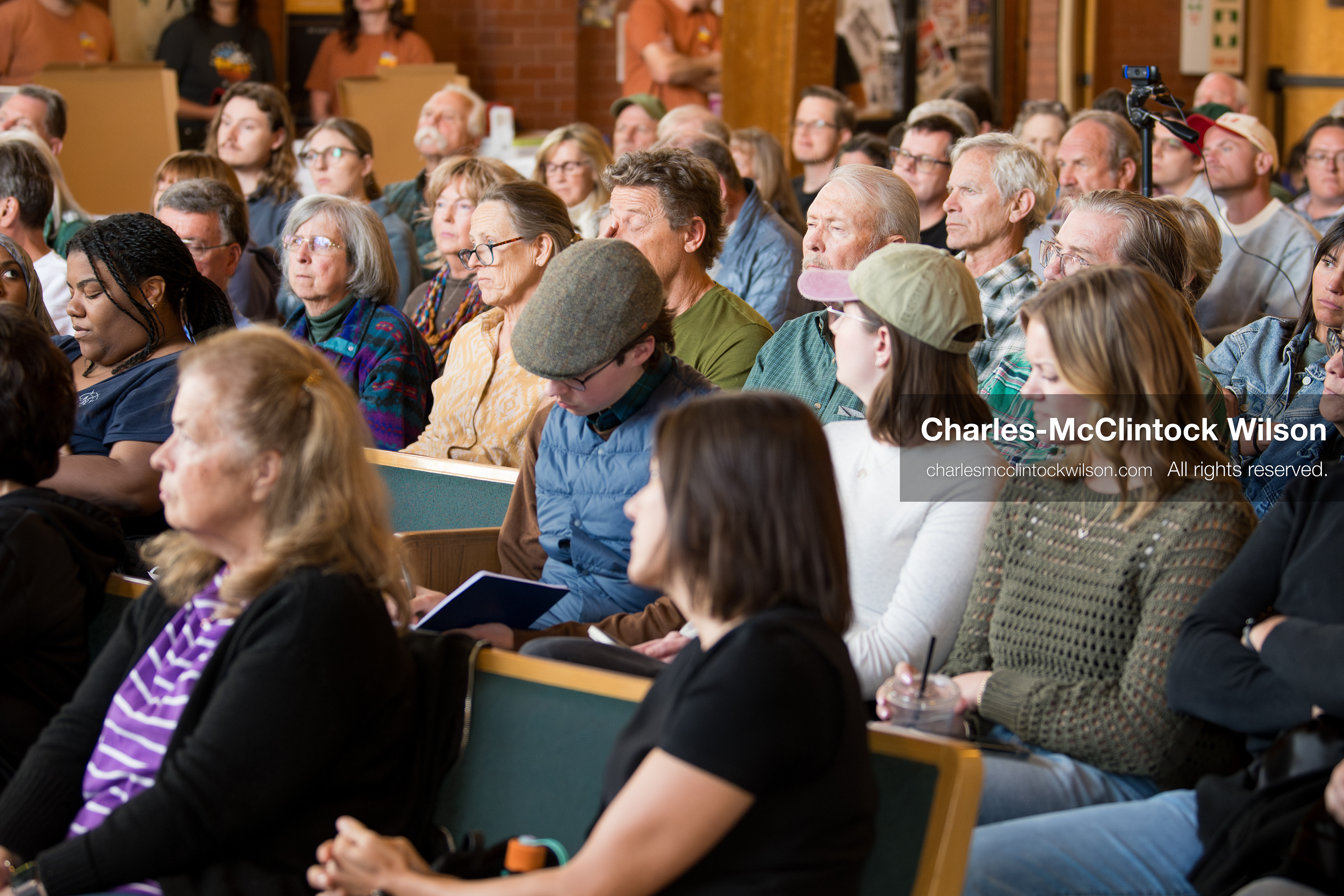 April 22, 2026, Salt Lake City, Utah, USA: Attendees listen during the Earth Day 1st District Candidate Debate at Church and State Marketplace in Salt Lake City. The event, hosted by Stewardship Utah, brought together candidates and community members to discuss environmental and policy issues ahead of the 2026 election. (Credit Image: © Charles-McClintock Wilson/ZUMA Press Wire)