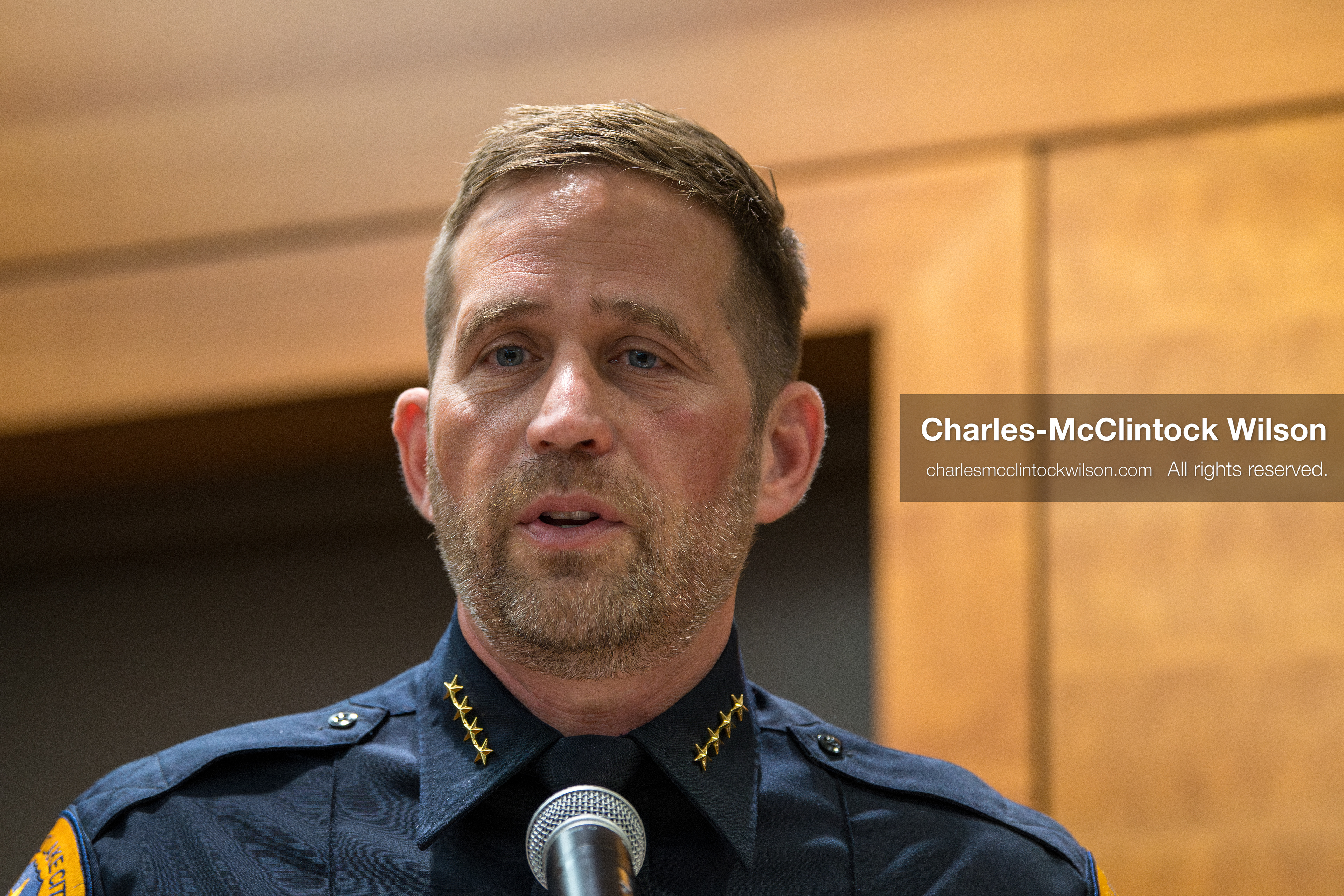January 8, 2026, Salt Lake City, Utah, USA: Salt Lake City Police Chief BRIAN REDD speaks during a press conference at the Salt Lake City Public Safety Building in Salt Lake City, Utah, on Jan. 8, 2026. Officials provided updates on the investigation into the shooting outside an LDS meetinghouse on Redwood Road the previous night, where 38 year old Sione Vatuvei and 46 year old Vaea Tulikihihifo were killed and six others were wounded during a memorial service. Police said they have solid leads and are reviewing surveillance video and license plate reader data. (Credit Image: © Charles-McClintock Wilson/ZUMA Press Wire)
