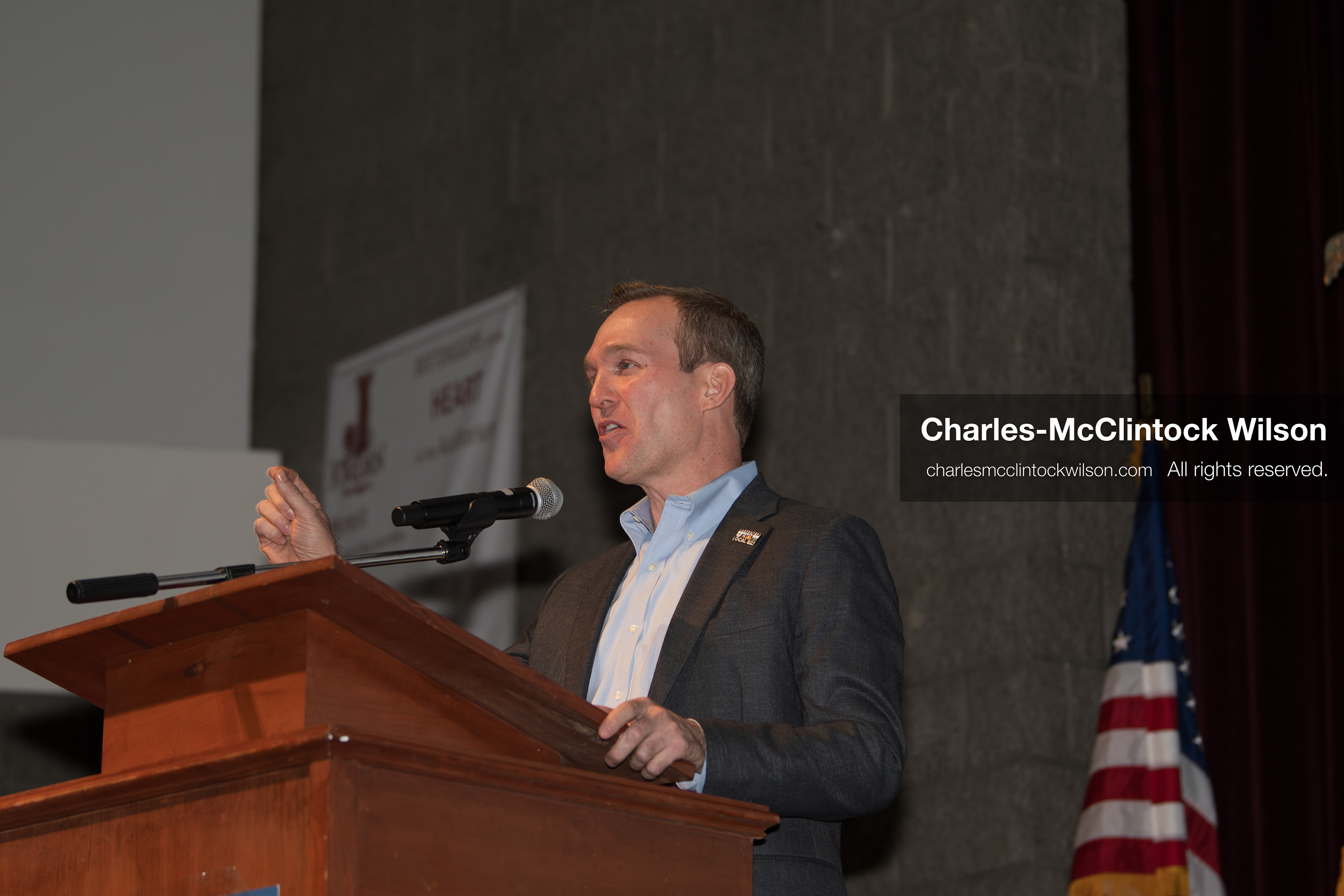 April 25, 2026, Sandy, Utah, USA: BEN MCADAMS, a former U.S. Representative and a candidate for the Democratic nomination in Utah's 1st Congressional District, speaks during the 2026 Utah Democratic Convention at Jordan High School in Sandy. (Credit Image: © Charles-McClintock Wilson/ZUMA Press Wire)