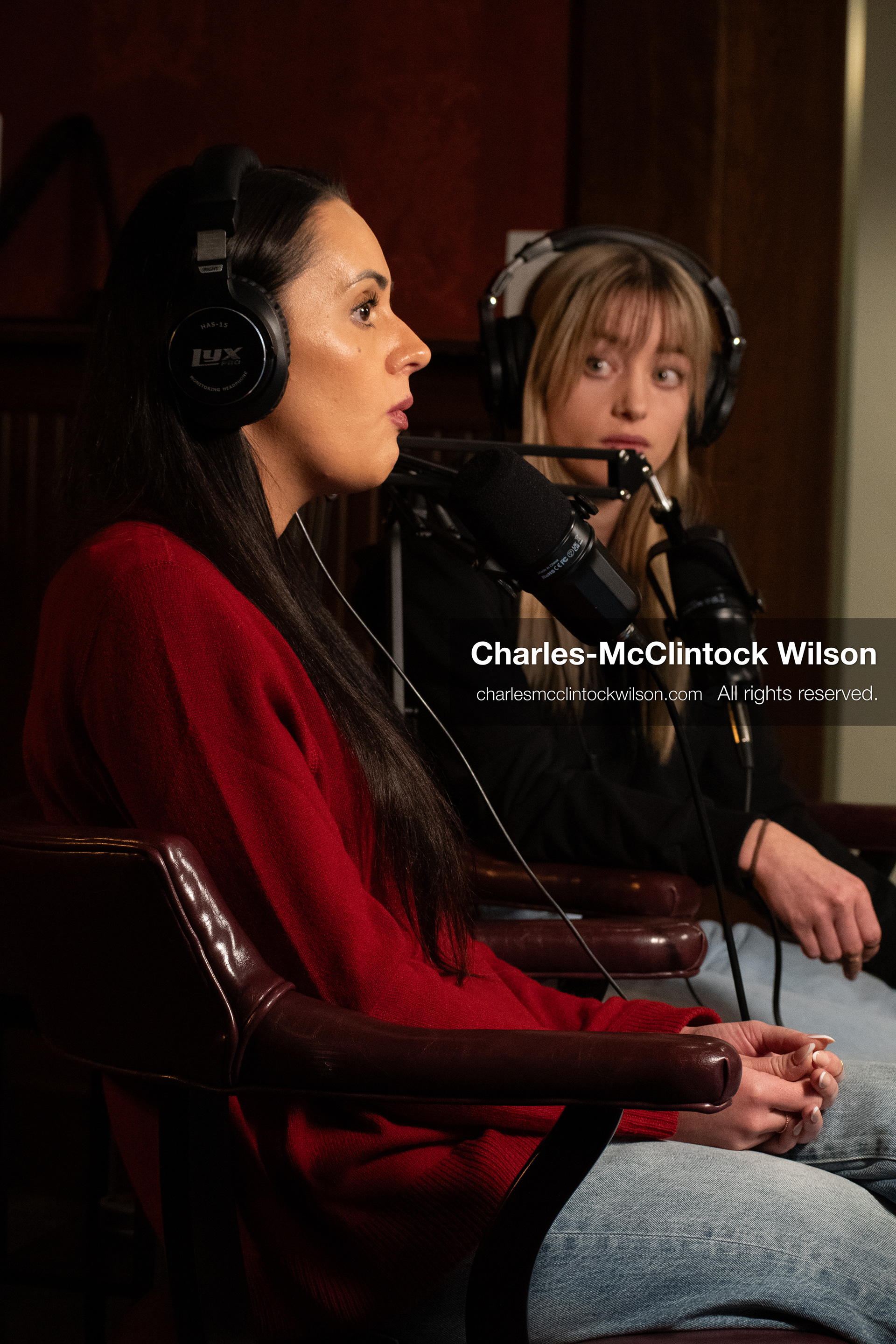 November 22, 2025 – Salt Lake City, Utah, USA: Brandi Siciliani and Billie Webb speak during the recording of an episode of The Brandi & Billie Show, an independent podcast known for its long-form commentary on politics, culture, and major world events. (Credit Image: © Charles‑McClintock Wilson)