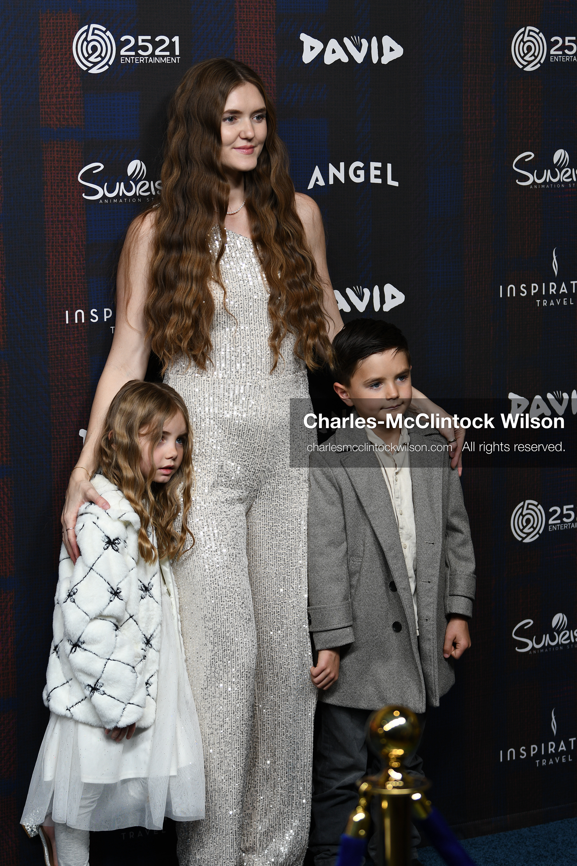December 8, 2025, Lehi, Utah, USA: ANGELA HOLM and her children attend the world premiere of DAVID at Megaplex Theatres Thanksgiving Point in Lehi, Utah, USA. (Credit Image: © Charles-McClintock Wilson/ZUMA Press Wire)