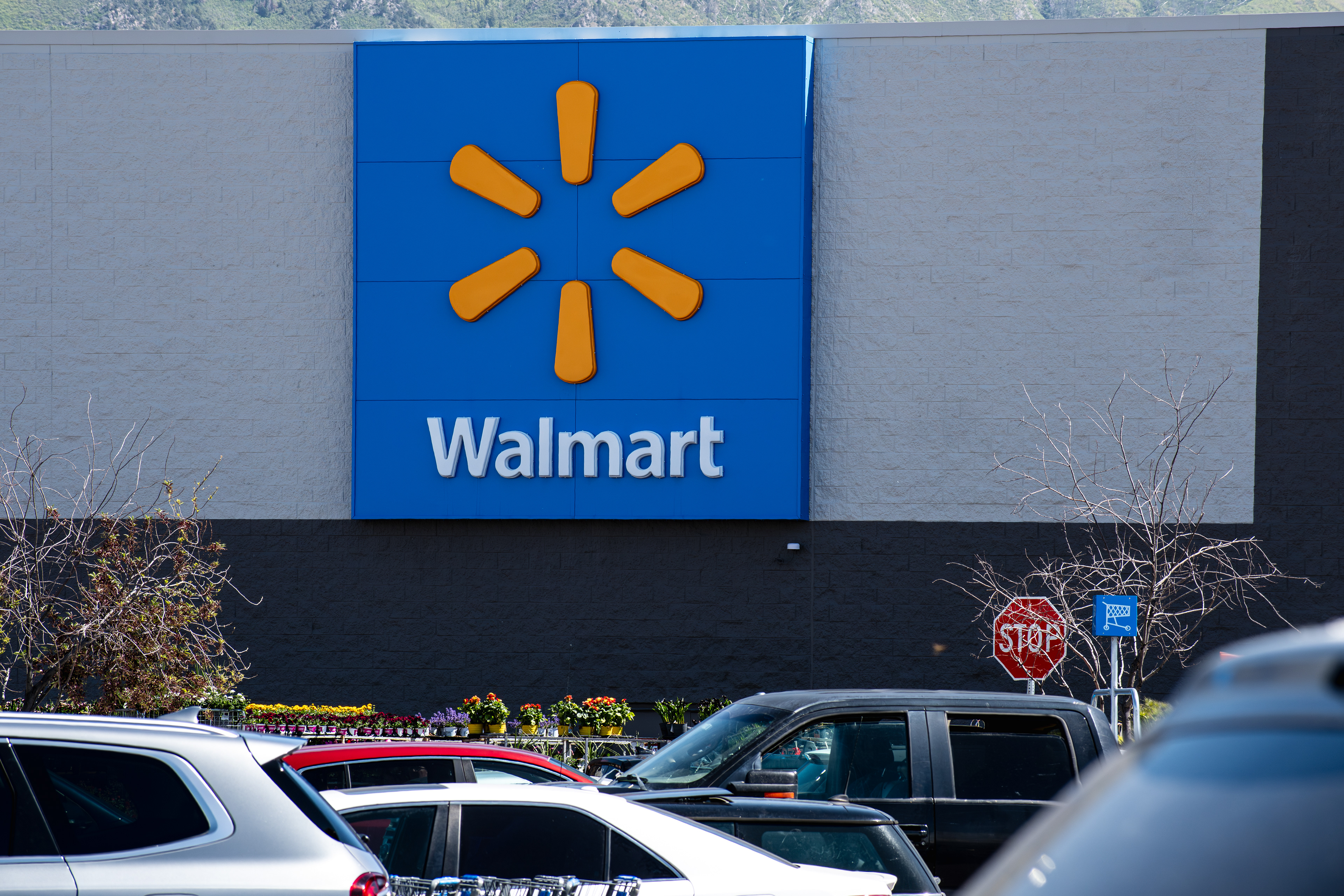PAYSON, UT, USA – MAY 24, 2025: The storefront of a Walmart retail store in Payson, Utah, offering a wide variety of products including groceries, electronics, clothing, and household essentials.