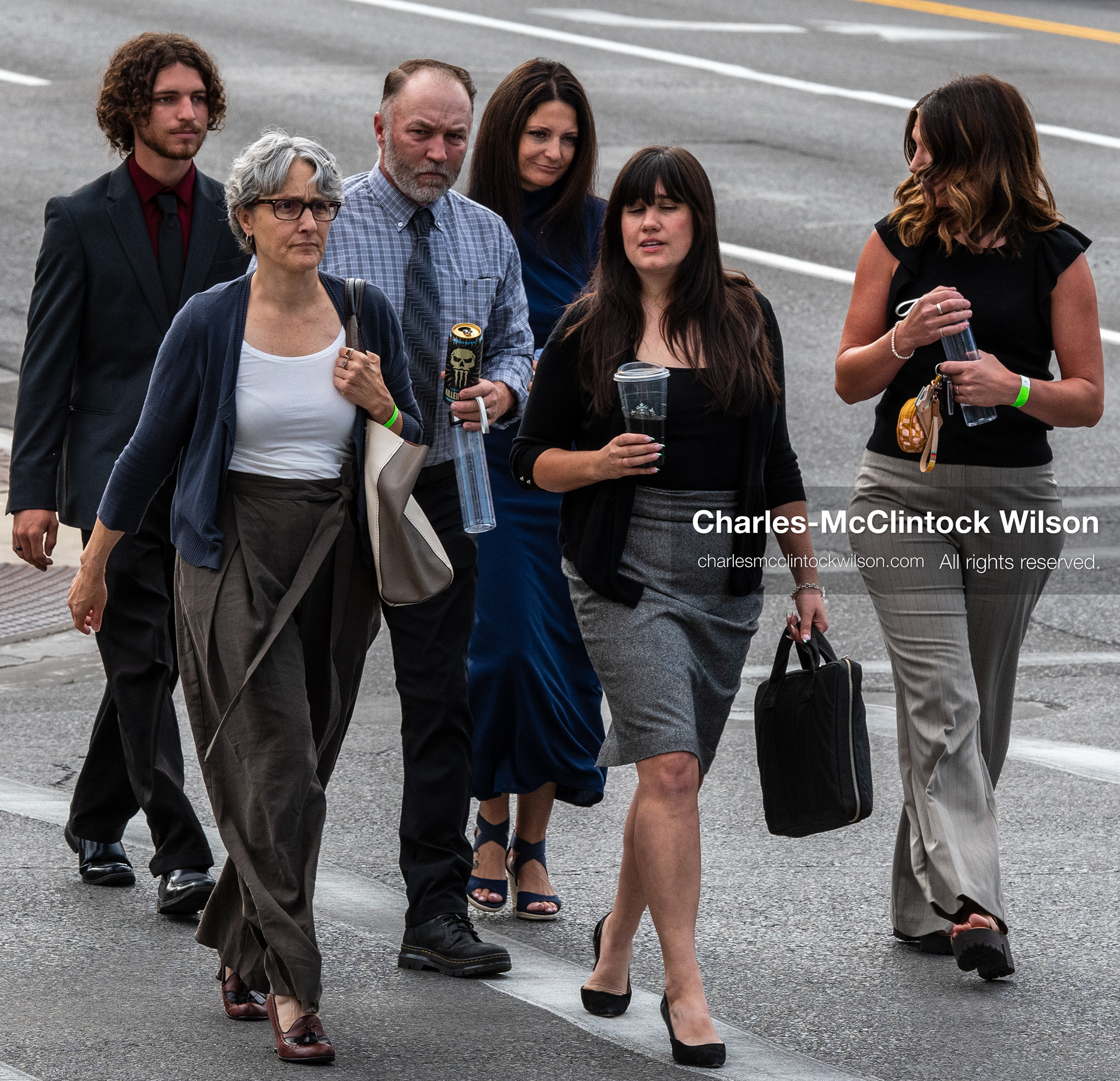 July 10, 2026, Provo, Utah, USA: Matt Robinson and Amber Robinson, parents of Tyler Robinson, walk far back in a group as they arrive at the Fourth District Court in Provo, Utah, for the fifth day of the preliminary hearing in their son case. (Credit Image: © Charles-McClintock Wilson/ZUMA Press Wire)