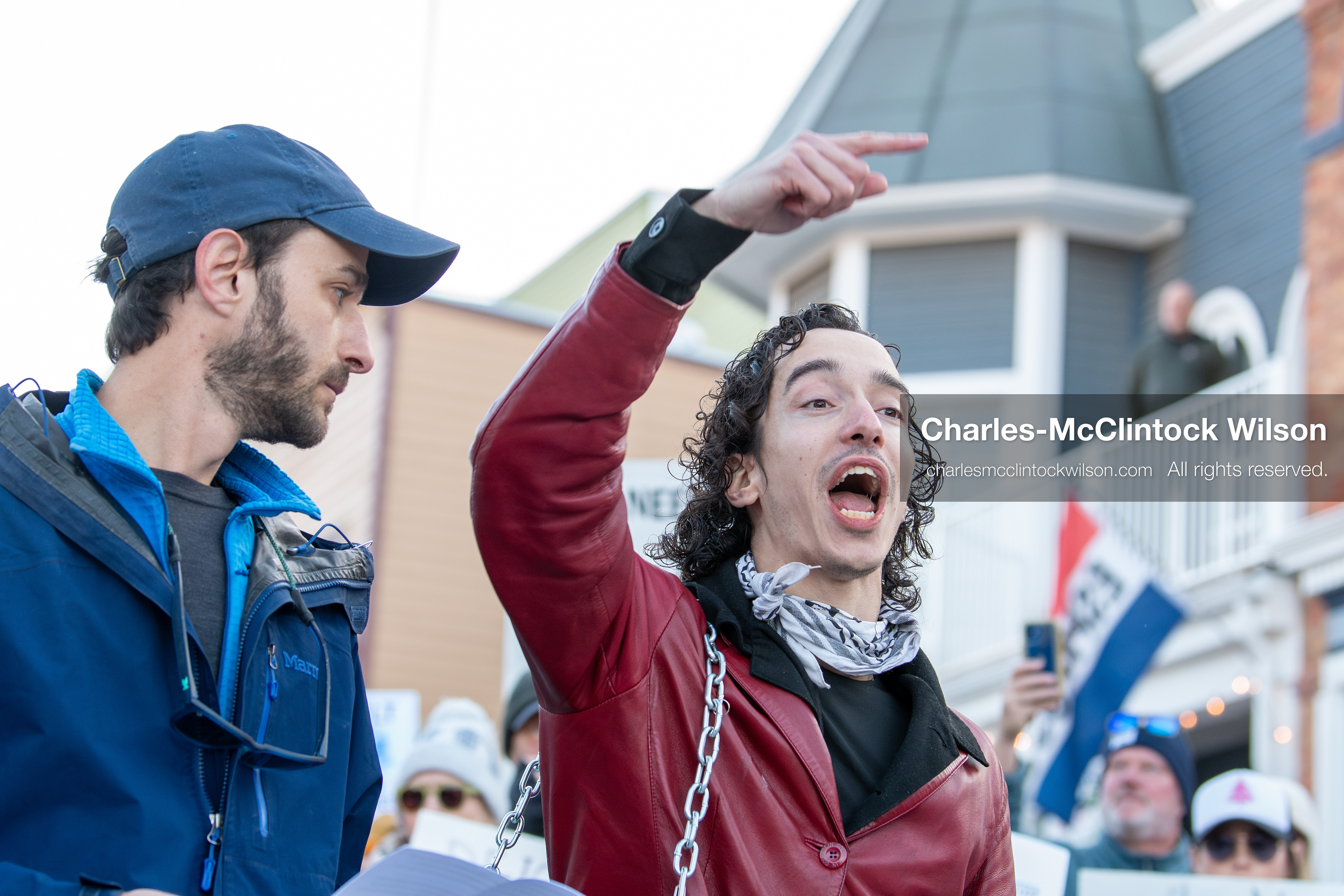 January 26, 2026, Park City, Utah, USA: Demonstrators speak and gesture during a protest opposing U.S. Immigration and Customs Enforcement (I.C.E.) ICE agents at the Sundance Film Festival in Park City, Utah, on Monday, Jan. 26, 2026. The event was held in response to the fatal shooting of Alex Pretti by a U.S. Border Patrol officer in Minneapolis. (Credit Image: © Charles McClintock Wilson/ZUMA Press Wire)