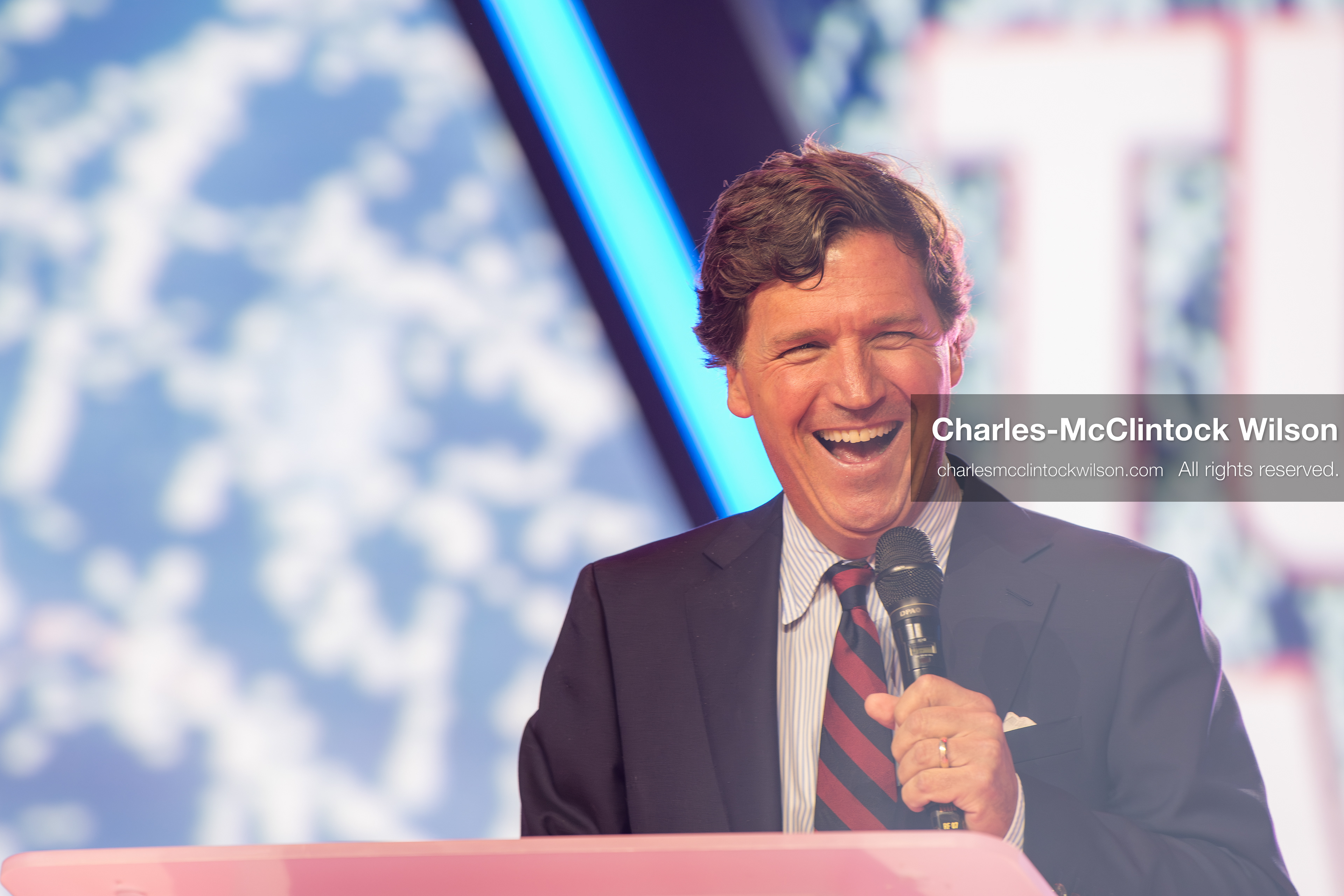 December 18, 2025, Phoenix, Arizona, USA: Tucker Carlson speaks on Day One of Turning Point USA’s AmericaFest 2025 at the Phoenix Convention Center in Phoenix, Arizona.   (Credit Image: © Charles‑McClintock Wilson/ZUMA Press Wire)