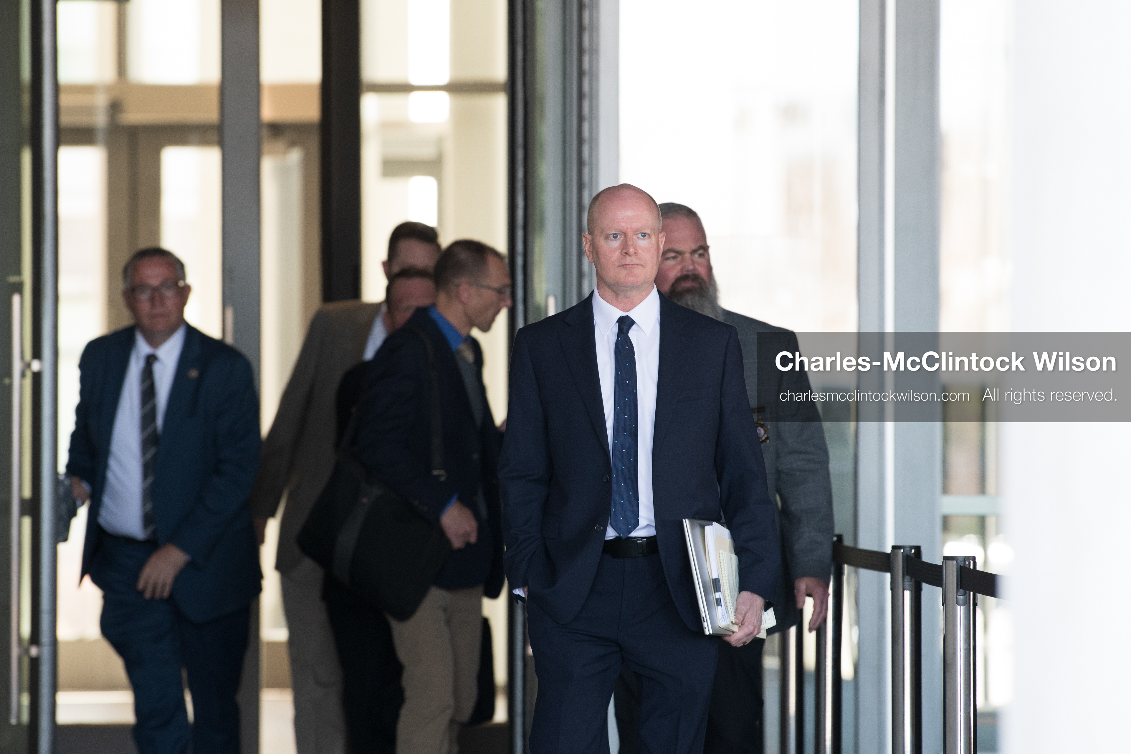 March 13, 2026, Provo, Utah, USA: Deputy Utah County Attorney CHAD GRUNANDER leaves the Fourth District Court in Provo, Utah, on March 13, 2026, following a hearing on media access in the Tyler Robinson case involving the death of American political activist Charlie Kirk. (Credit Image: © Charles-McClintock Wilson/ZUMA Press Wire)