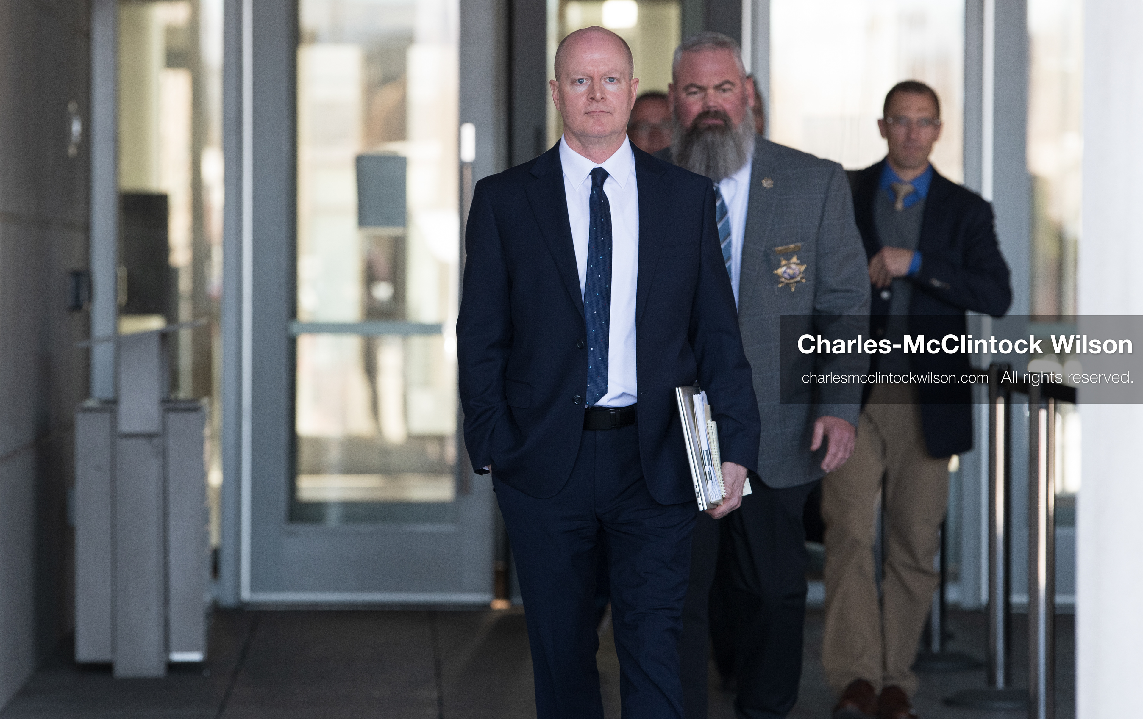 March 13, 2026, Provo, Utah, USA: Deputy Utah County Attorney CHAD GRUNANDER leaves the Fourth District Court in Provo, Utah, on March 13, 2026, following a hearing on media access in the Tyler Robinson case involving the death of American political activist Charlie Kirk. (Credit Image: © Charles-McClintock Wilson/ZUMA Press Wire)