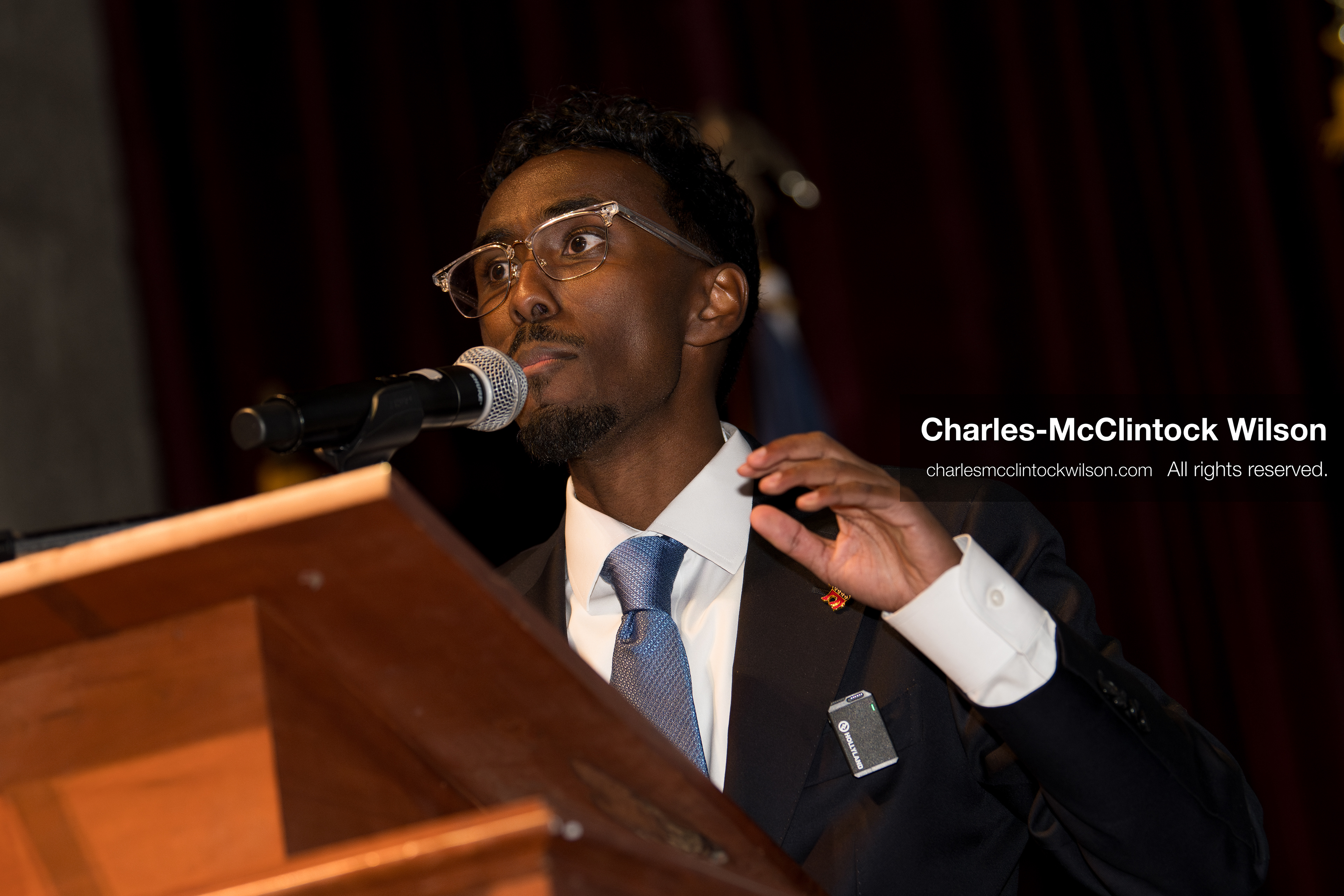 April 25, 2026, Sandy, Utah, USA: LIBAN MOHAMED, a candidate for the Democratic nomination in Utah's 1st Congressional District, speaks during the 2026 Utah Democratic Convention at Jordan High School in Sandy. (Credit Image: © Charles-McClintock Wilson/ZUMA Press Wire)