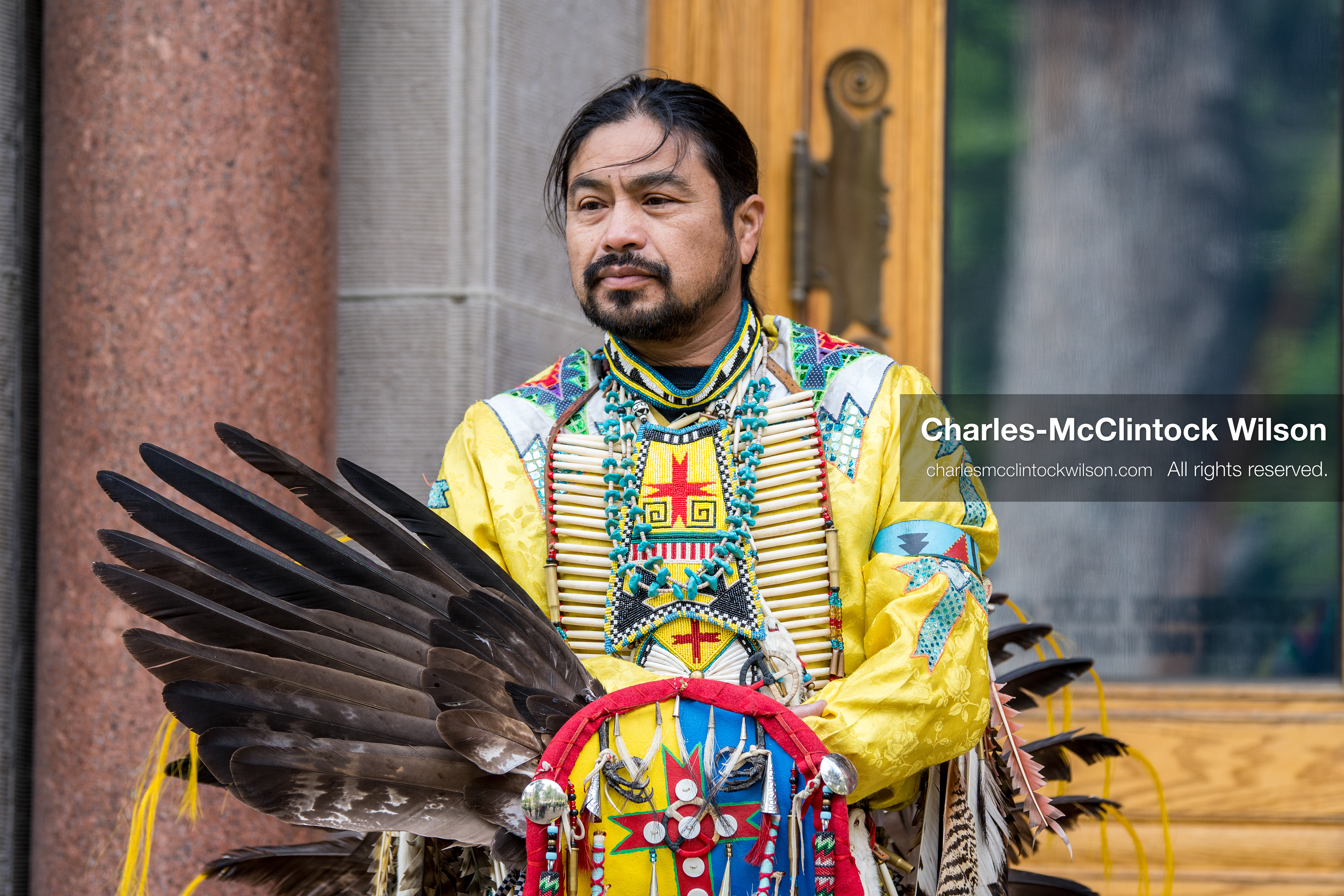 April 22, 2026, Salt Lake City, Utah, USA: Indigenous advocate CARL MOORE participates in an Earth Day event hosted by Sunrise University of Utah at the Salt Lake City and County Building. The gathering brought together students, community members, and speakers to highlight sustainability issues affecting Utah. (Credit Image: © Charles-McClintock Wilson/ZUMA Press Wire)