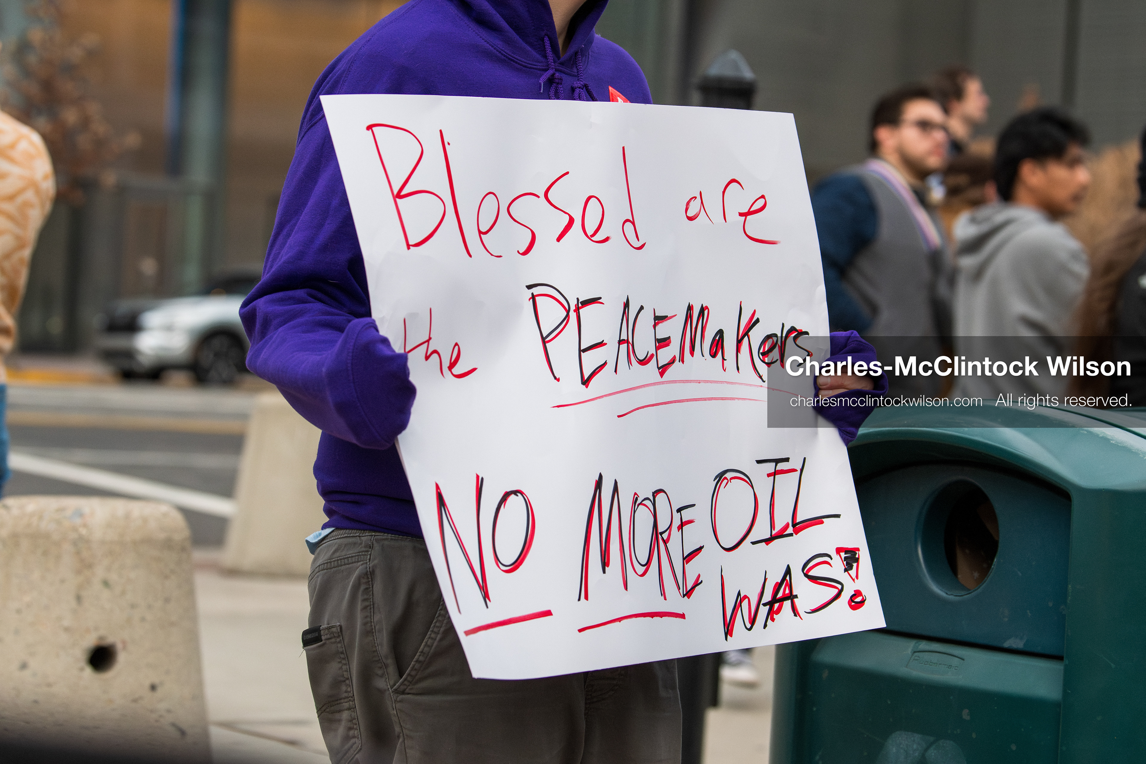 January 3, 2026, Salt Lake City, Utah, USA: A protester holds a sign during a demonstration against US action in Venezuela outside the Wallace Federal Building in Salt Lake City, Utah. The protest was part of a nationwide mobilization responding to recent military developments. (Credit Image: (c) Charles‑McClintock Wilson/ZUMA Press Wire)