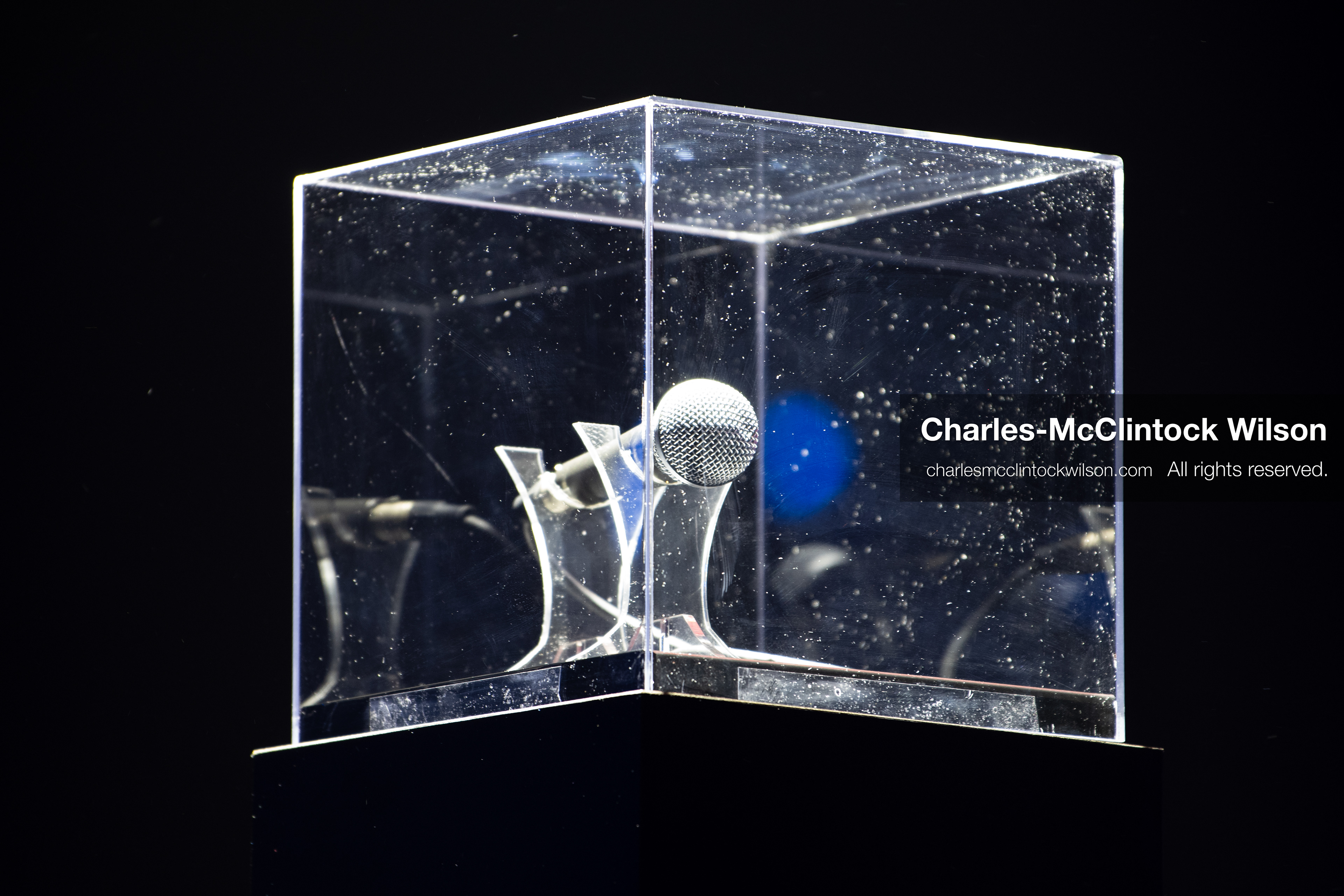 December 18, 2025, Phoenix, Arizona, USA: A lone microphone sits onstage in honor of Charlie Kirk during AmericaFest 2025 at the Phoenix Convention Center. (Credit Image: (c) Charles-McClintock Wilson/ZUMA Press Wire)