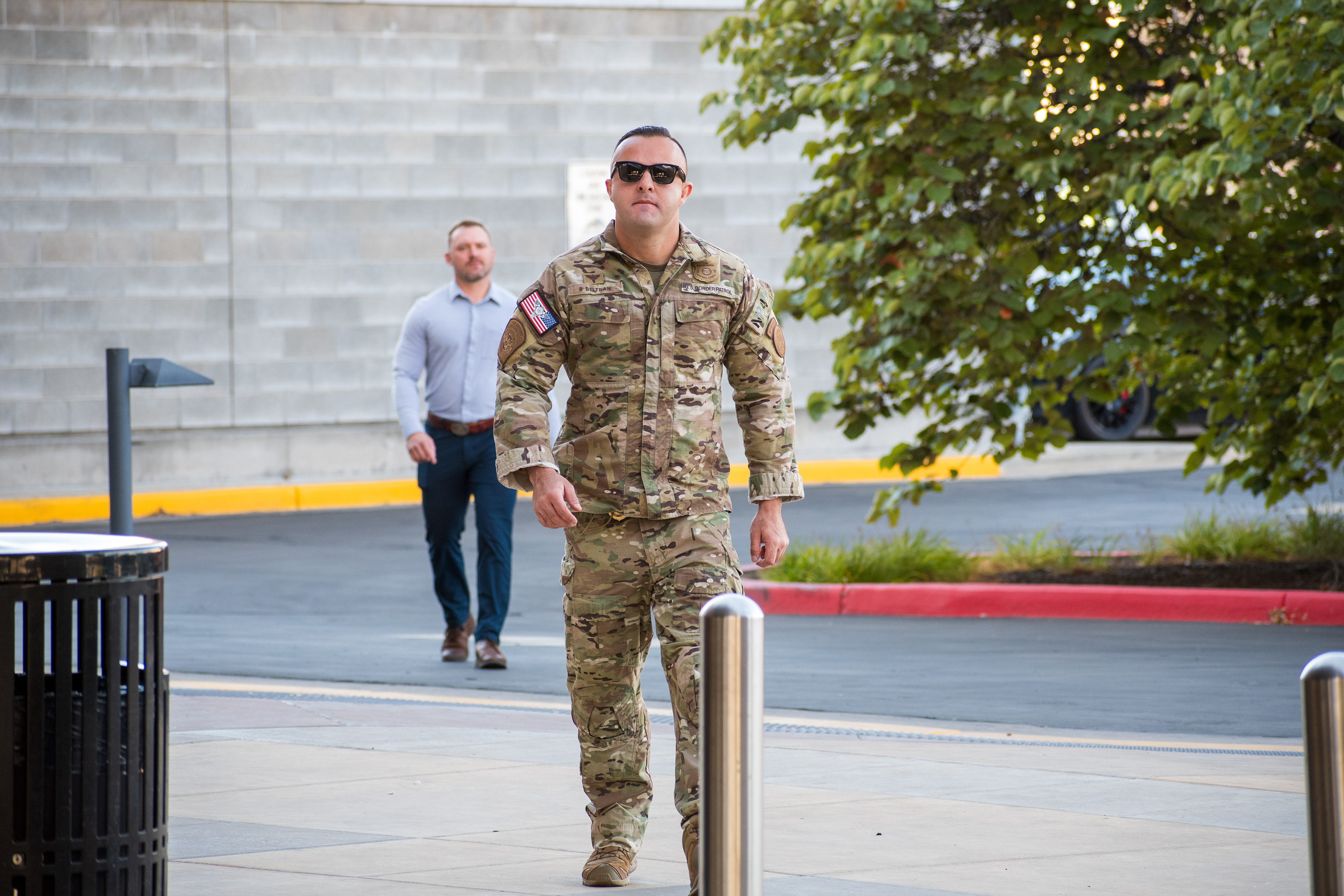 September 15, 2025 – Provo, Utah, United States: A U.S. Border Patrol agent walks near the Utah Valley Convention Center during a Department of Homeland Security career expo focused on recruiting law enforcement and security personnel. Photograph by Charles‑McClintock Wilson / ZUMA Press Wire