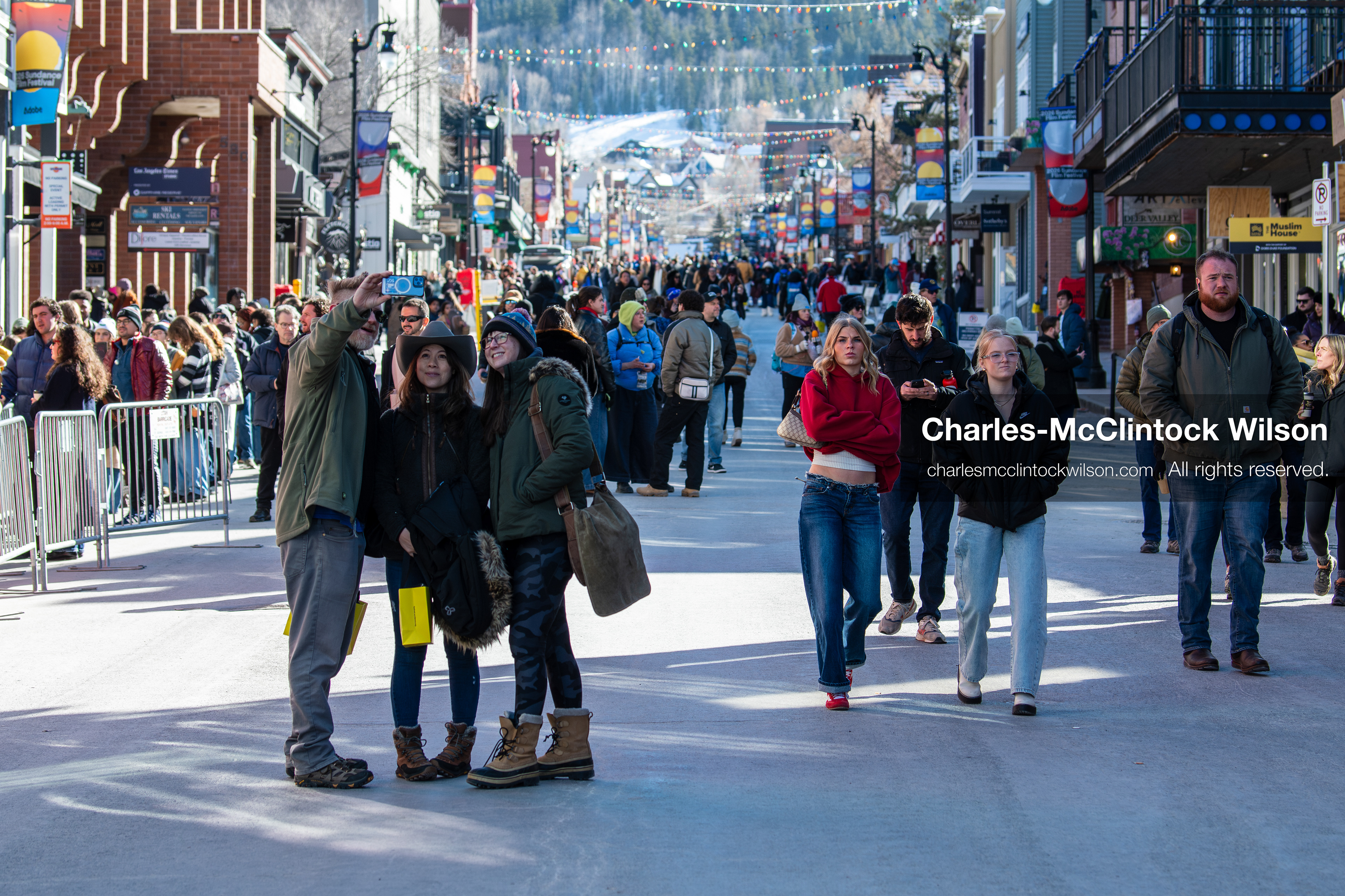  January 26, 2026, Park City, Utah, USA: Pedestrians walk along Main Street during the 2026 Sundance Film Festival in Park City, Utah, on Monday, Jan. 26, 2026. (Credit Image: © Charles McClintock Wilson/ZUMA Press Wire)