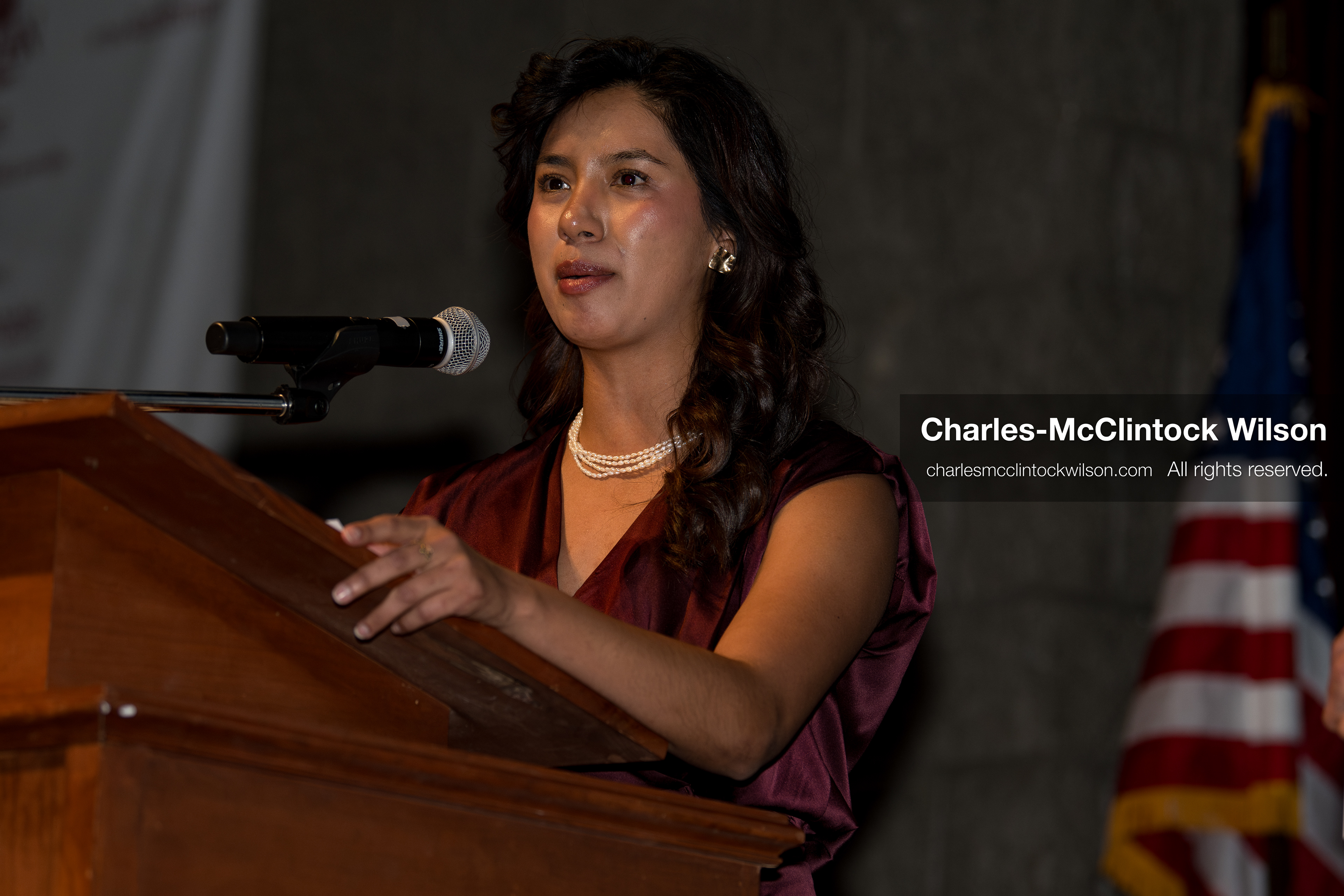 April 25, 2026, Sandy, Utah, USA: EVA LOPEZ CHAVEZ, a Salt Lake City Council member and a candidate for the Democratic nomination in Utah's 1st Congressional District, speaks during the 2026 Utah Democratic Convention at Jordan High School in Sandy. (Credit Image: © Charles-McClintock Wilson/ZUMA Press Wire)