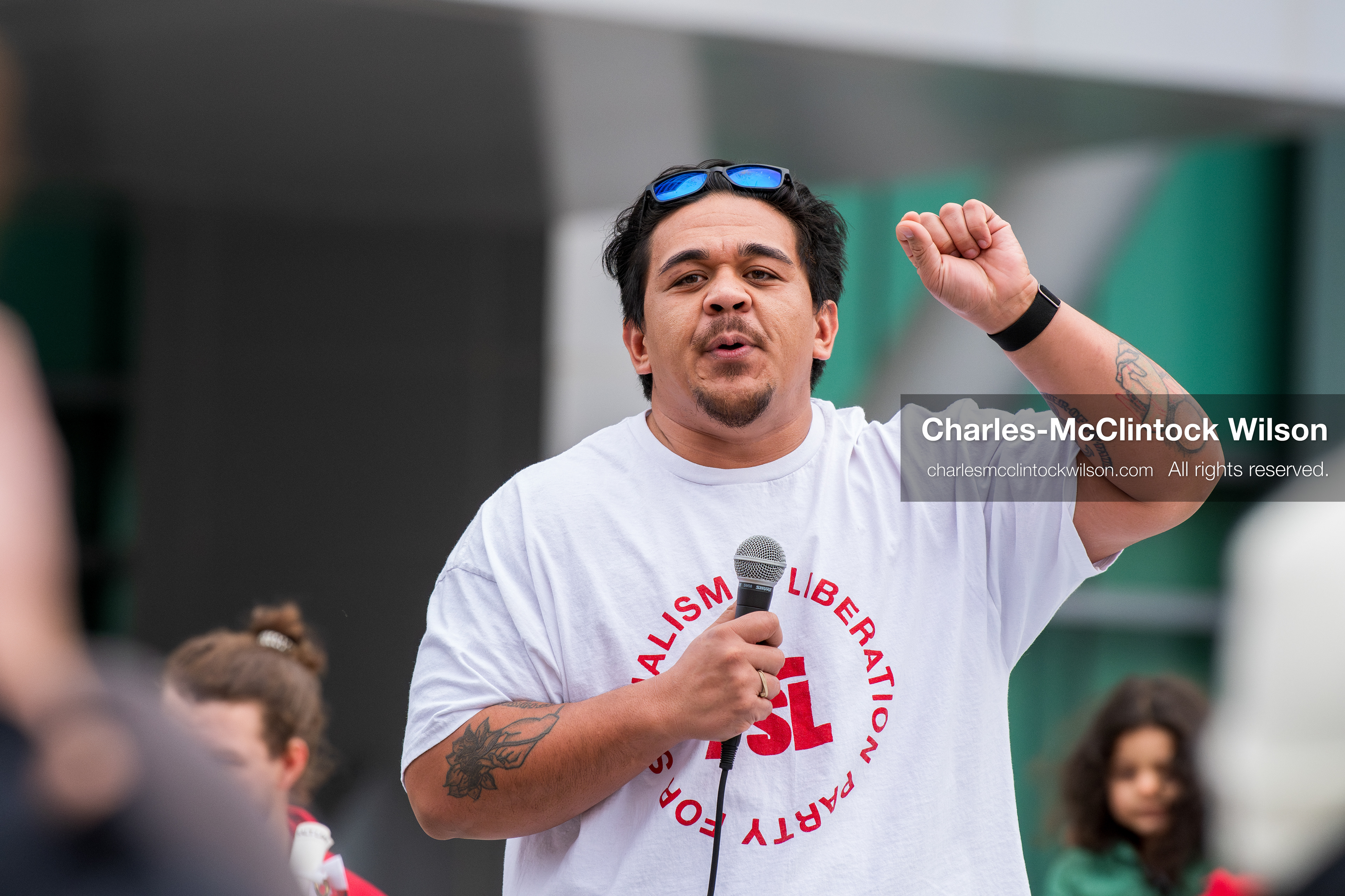 January 3, 2026, Salt Lake City, Utah, USA: A speaker addresses demonstrators during a protest against US military action in Venezuela outside the Wallace Federal Building in Salt Lake City, Utah. The protest was part of a nationwide mobilization opposing airstrikes and foreign intervention. (Credit Image: (c) Charles‑McClintock Wilson/ZUMA Press Wire)