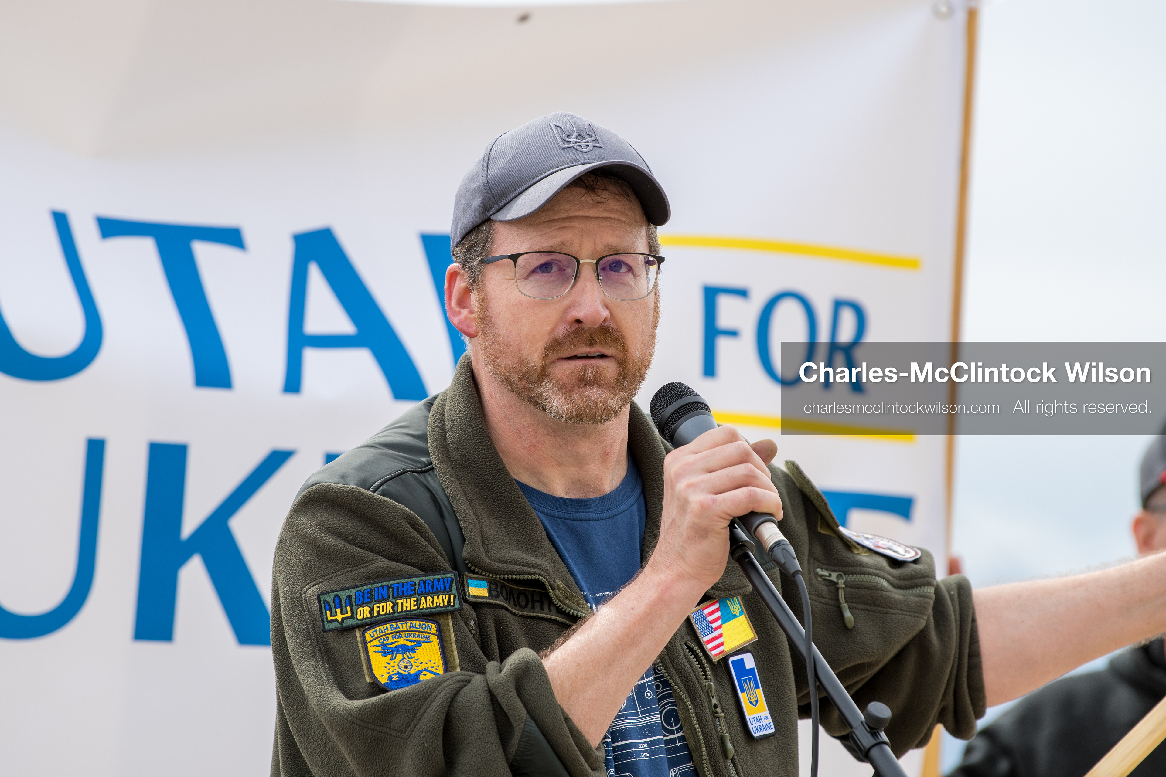 February 28, 2026, Salt Lake City, Utah, USA: NATHANIEL SANDERS, a Salt Lake County Deputy District Attorney and a vocal advocate for Ukraine, speaks during the Stand With Ukraine rally at the Utah State Capitol. The event marked the four year anniversary of the full scale Russian invasion of Ukraine and brought community members together in support of Ukrainians and local humanitarian efforts. (Credit Image: © Charles McClintock Wilson/ZUMA Press Wire)