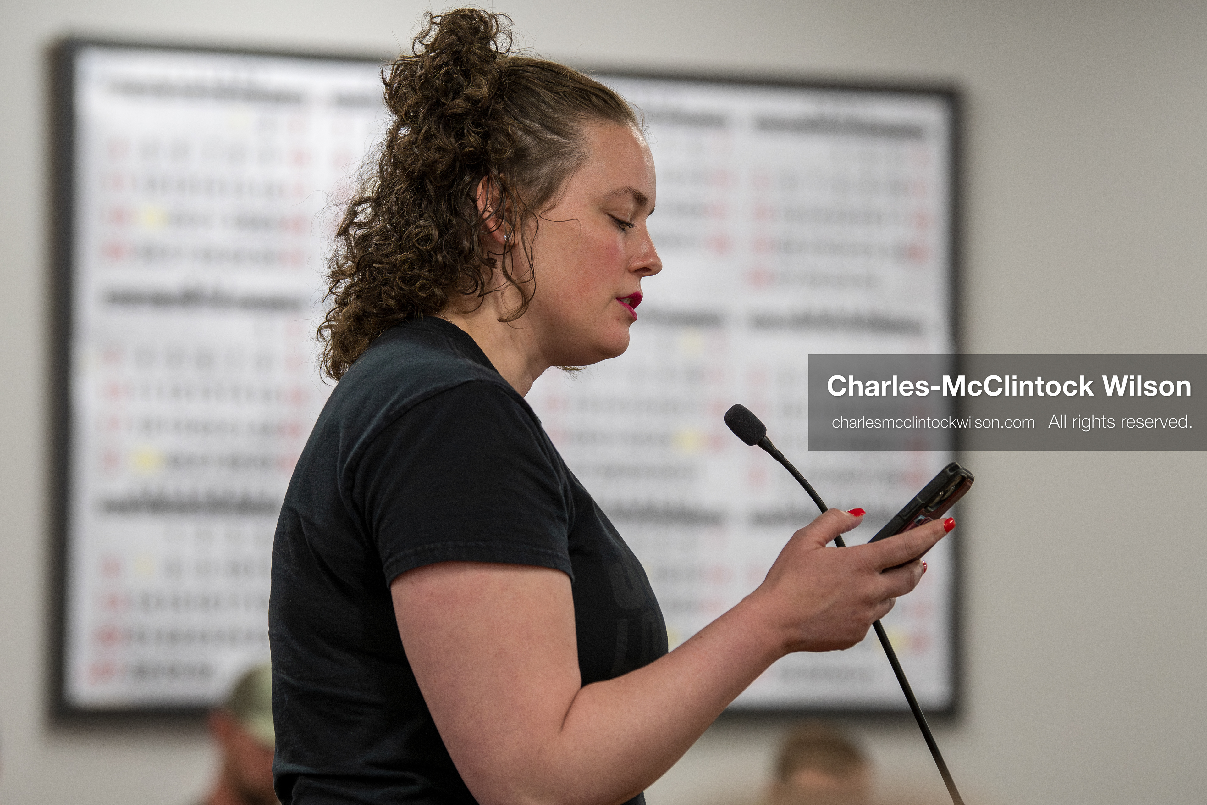 May 13, 2026, Brigham City, Utah, USA: A resident speaks during public comment inside the Box Elder County Justice Center in Brigham City, Utah, addressing commissioners during a meeting over the proposed data‑center project backed by businessman Kevin O’Leary, which has drawn public concern over water use, power demand, and transparency. (Credit Image: © Charles‑McClintock Wilson/ZUMA Press Wire)
