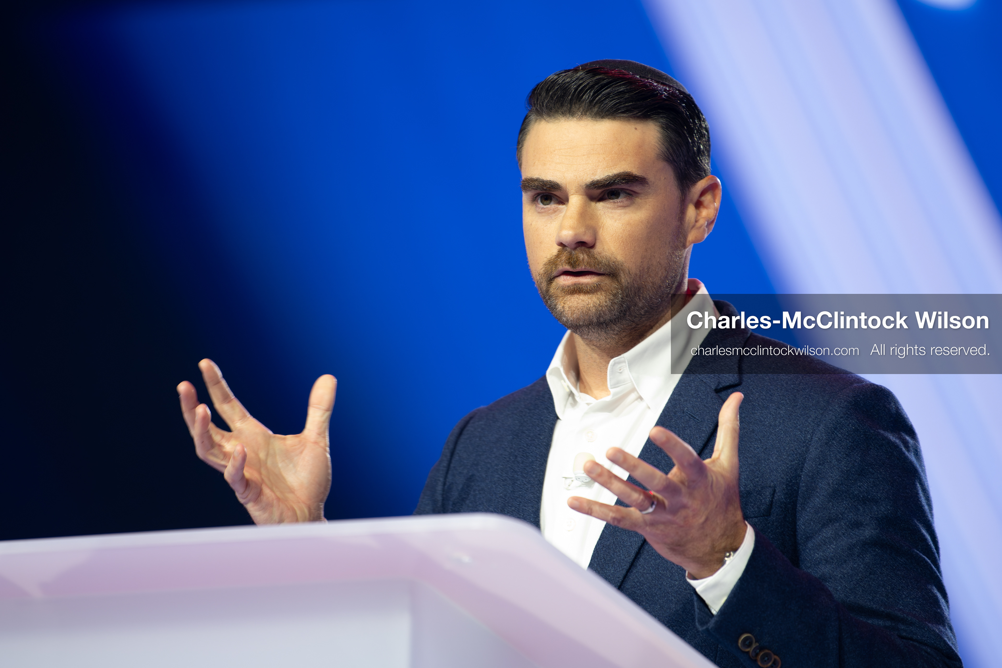 December 18, 2025, Phoenix, Arizona, USA: Ben Shapiro speaks during Day One of Turning Point USA’s AmericaFest 2025 at the Phoenix Convention Center in Phoenix, Arizona.   (Credit Image: © Charles‑McClintock Wilson/ZUMA Press Wire)