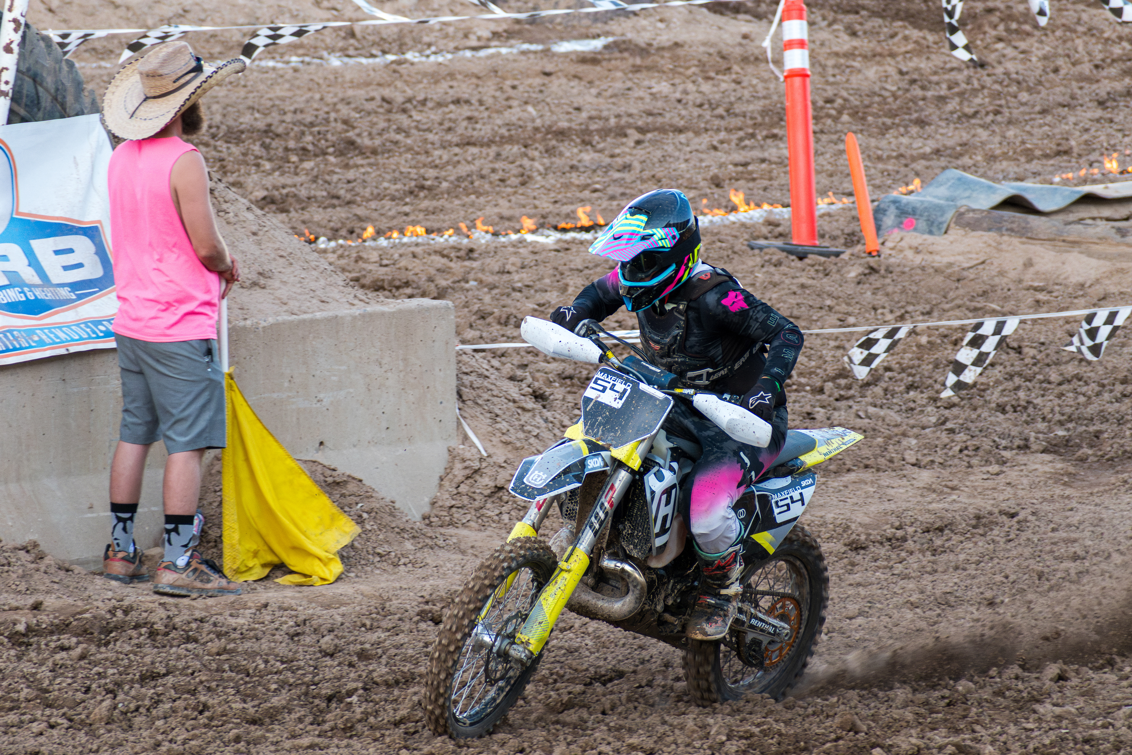 Nephi, Utah – June 28, 2025: A motocross rider competes during the Juab Xtreme Racing event at Juab County Fairgrounds.