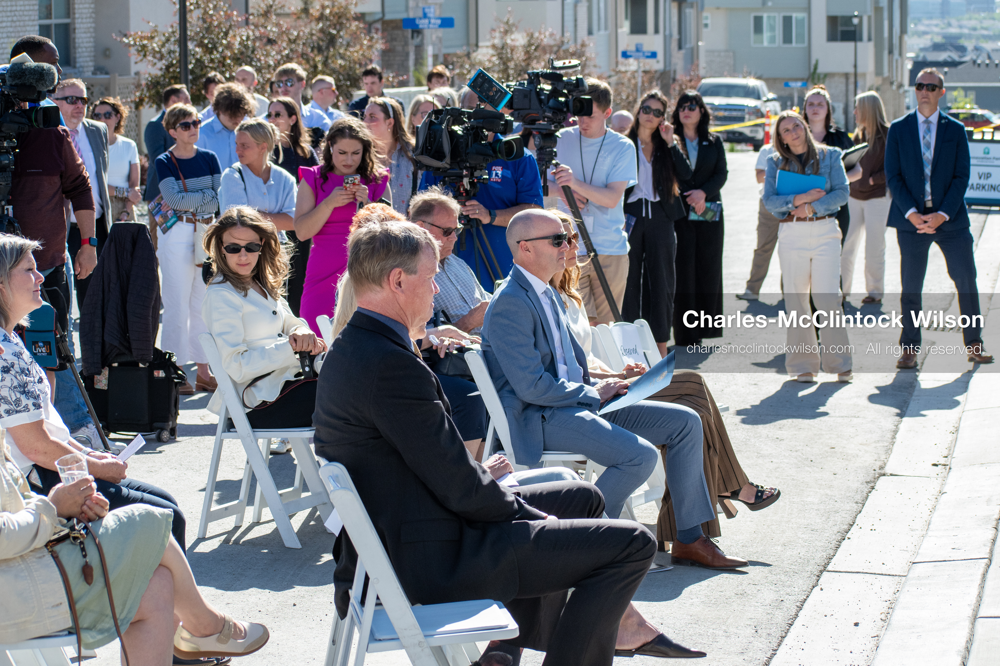 May 28, 2026, Lehi, Utah, USA: Audience members and media attend the opening ceremony for Innovation Park at Holbrook Farms and the Lehi Rippy Literacy Center on May 28 2026 in Lehi Utah. (Credit Image: © Charles-McClintock Wilson/ZUMA Press Wire)