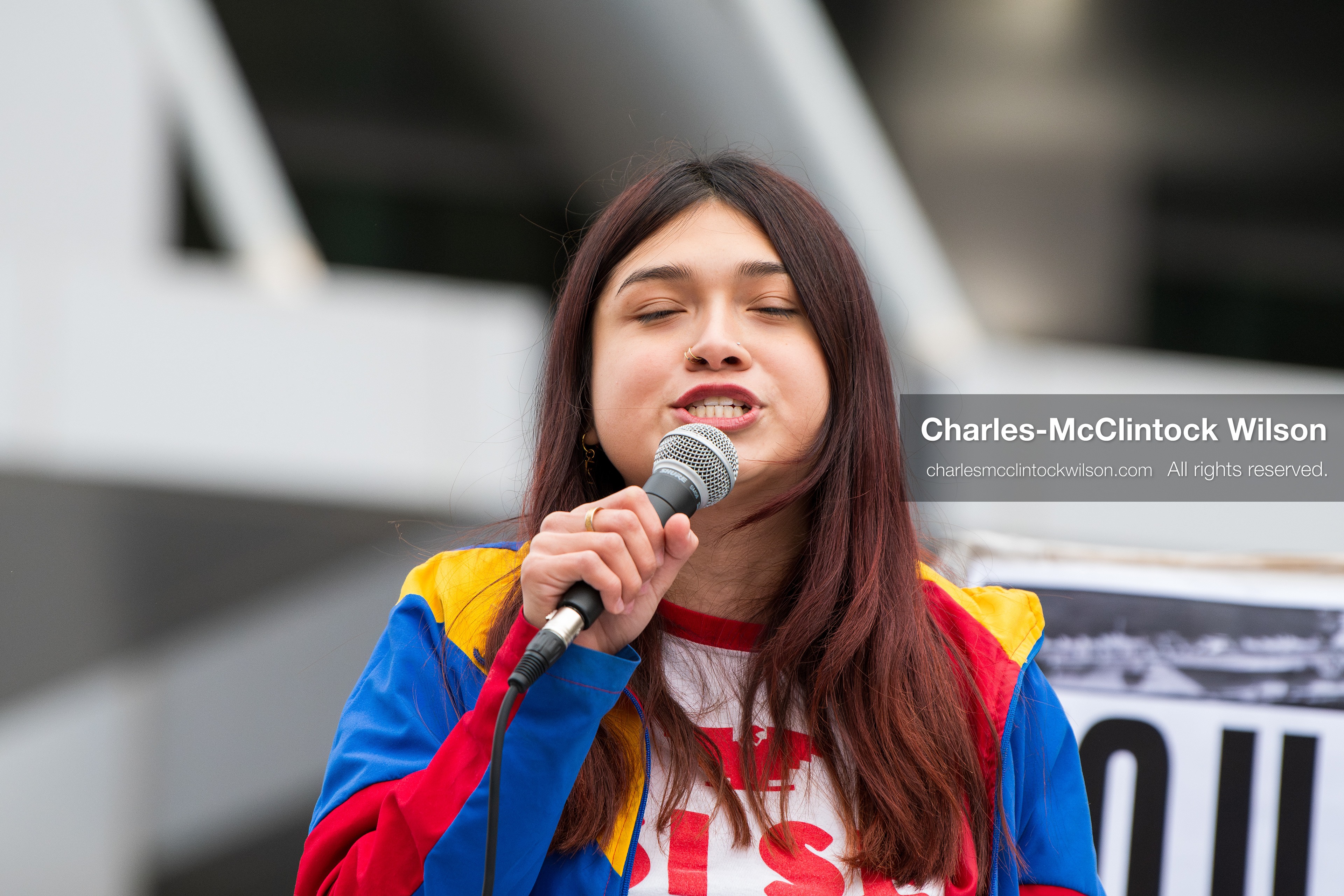 January 3, 2026, Salt Lake City, Utah, USA: A speaker addresses demonstrators during a protest against US military action in Venezuela outside the Wallace Federal Building in Salt Lake City, Utah. The protest was part of a nationwide mobilization opposing airstrikes and foreign intervention. (Credit Image: (c) Charles‑McClintock Wilson/ZUMA Press Wire)