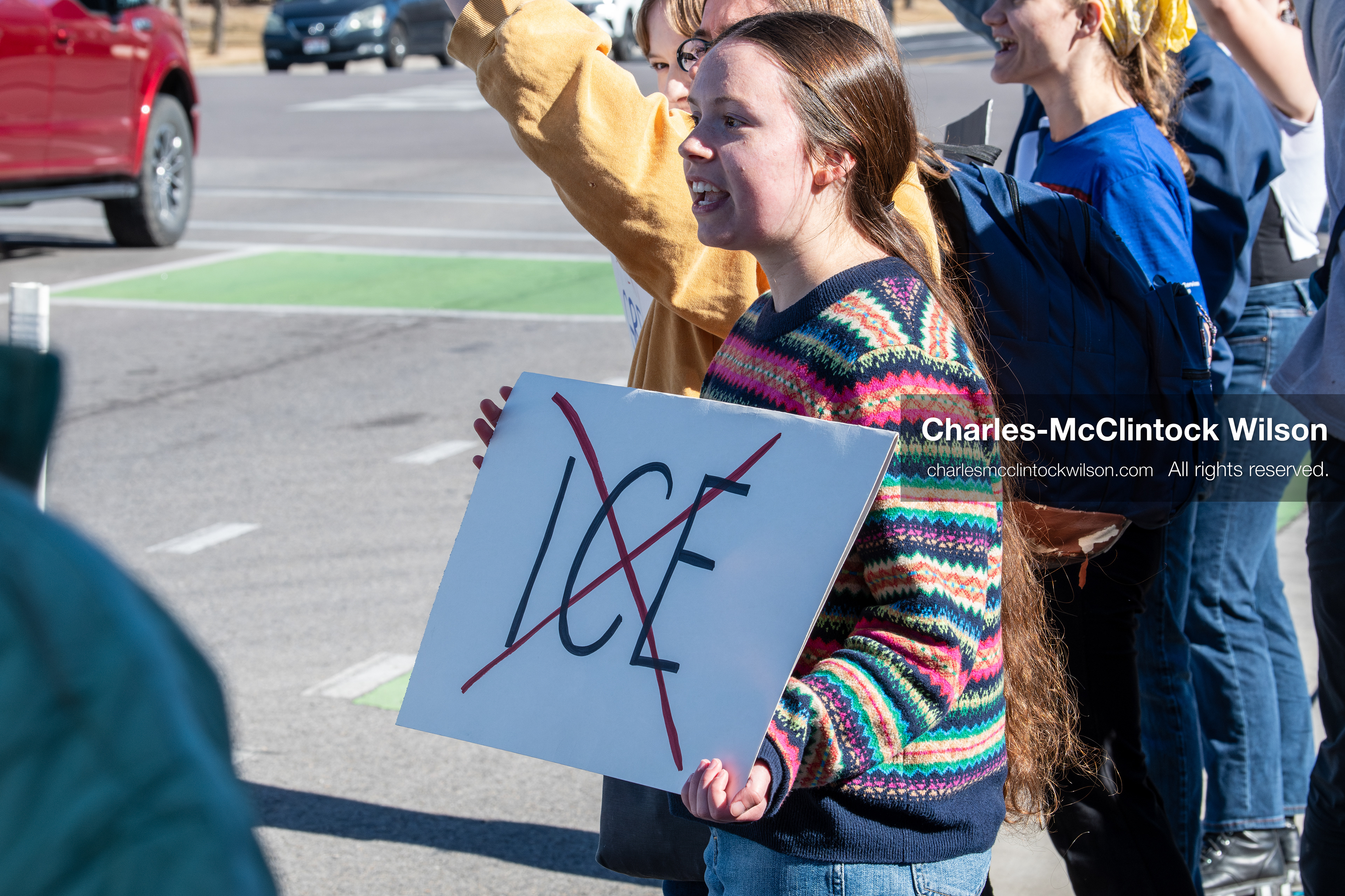 February 5, 2026, Provo, Utah, USA: Students and community members gather near Brigham Young University in Provo to demonstrate against the presence of US Customs and Border Protection recruiters at a career fair held on the BYU campus. (Credit Image: © Charles McClintock Wilson/ZUMA Press Wire)