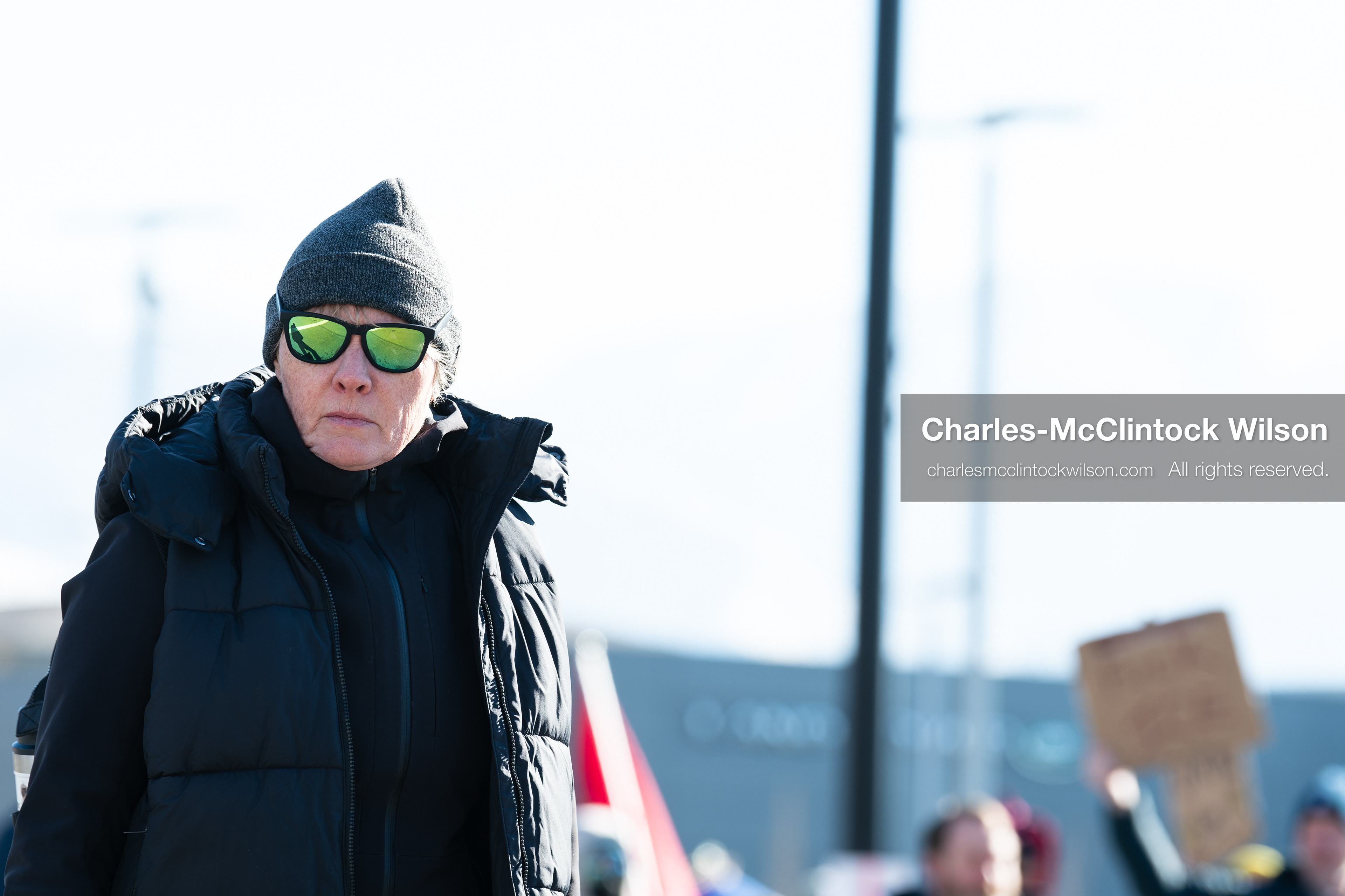 Salt Lake City, Utah, January 10, 2026: A person walks down the steps of the Scott M. Matheson Courthouse during the ICE Out for Good protest, a demonstration calling for justice for Renee Nicole Good. (Credit Image: © Charles‑McClintock Wilson/ZUMA Press Wire)