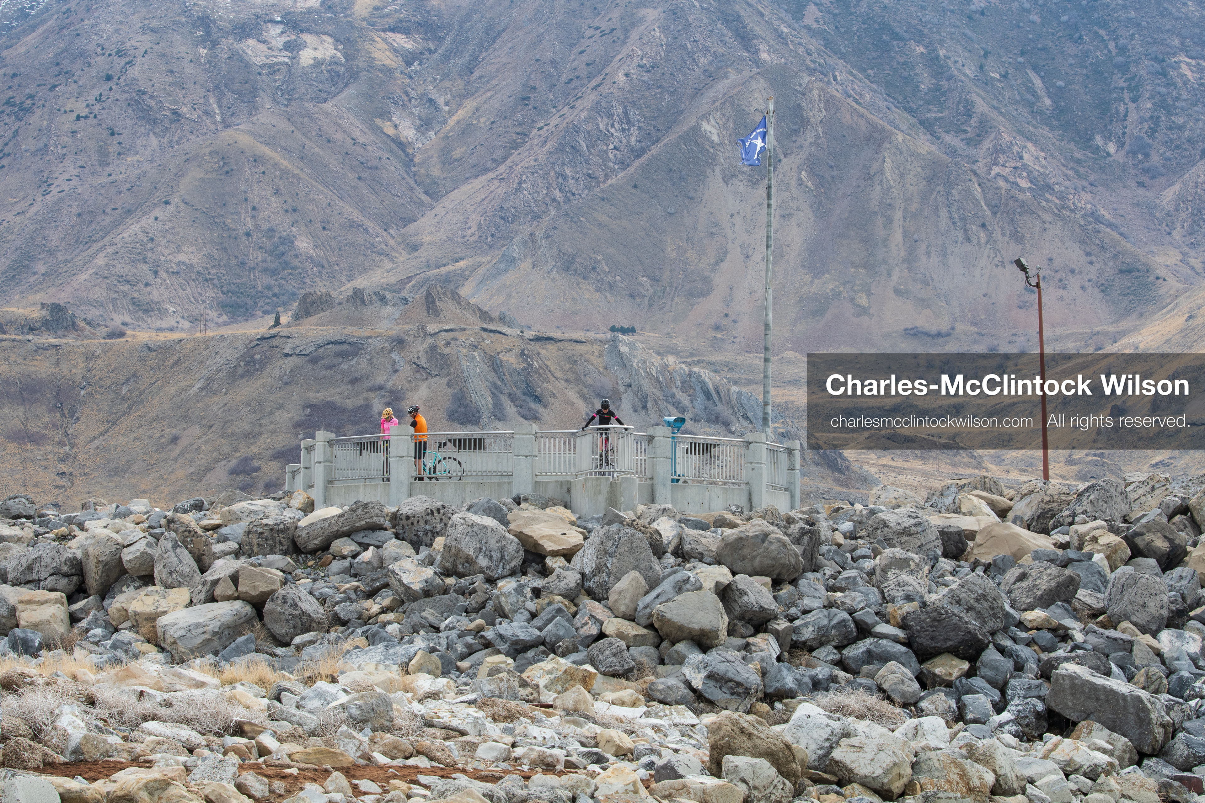 March 1, 2026, Great Salt Lake, Utah, USA: People stand on a platform near the shoreline of the Great Salt Lake as the region continues to experience historically low water levels. Reports from state officials and the Great Salt Lake Strike Team state that the lake remains in a serious adverse‑effects range, with elevations among the lowest recorded in more than one hundred years. The lake has drawn increased public attention as lawmakers consider large‑scale water projects and long‑term plans to address declining conditions. (Credit Image: © Charles‑McClintock Wilson/ZUMA Press Wire)