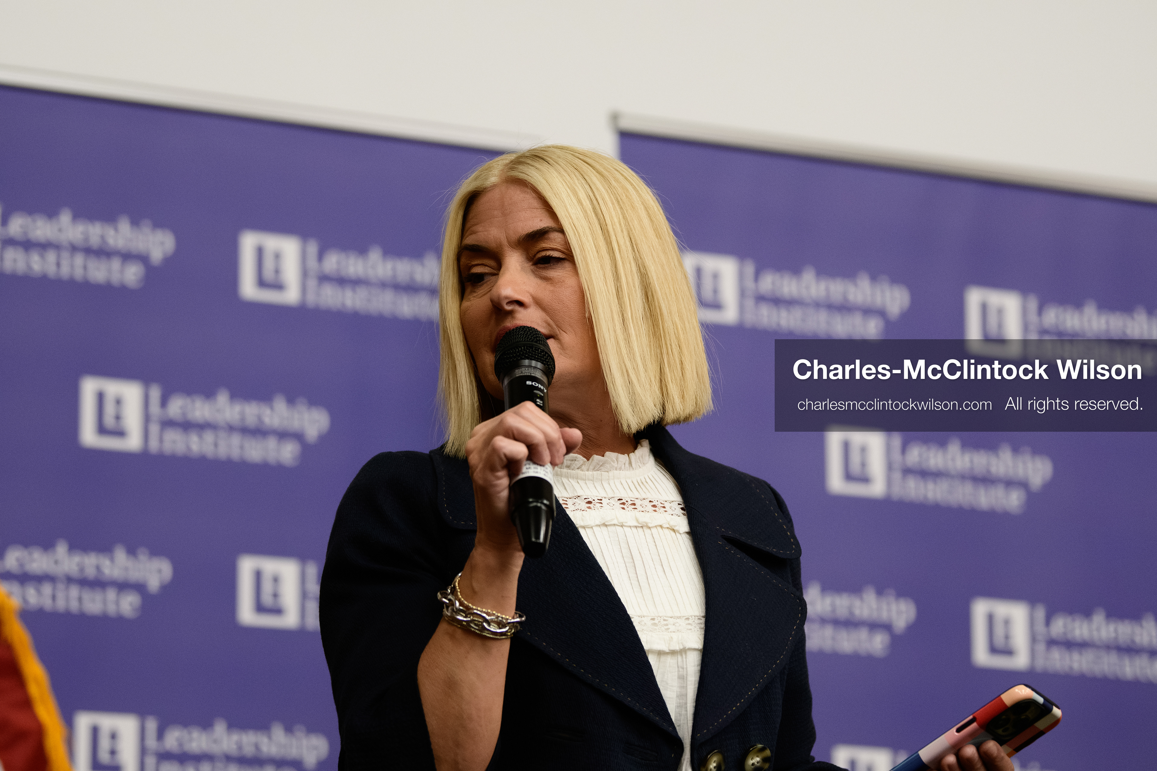 April 10, 2026, Salt Lake City, Utah, USA: Political advisor and conservative activist Carolyn Phippen, who serves as president of the Women’s Republican Club of Salt Lake, speaks during a “Learing Tour” event headlined by YouTuber Nick Shirley and organized by the Utah Federation of College Republicans at the University of Utah. (Credit Image: © Charles-McClintock Wilson/ZUMA Press Wire)