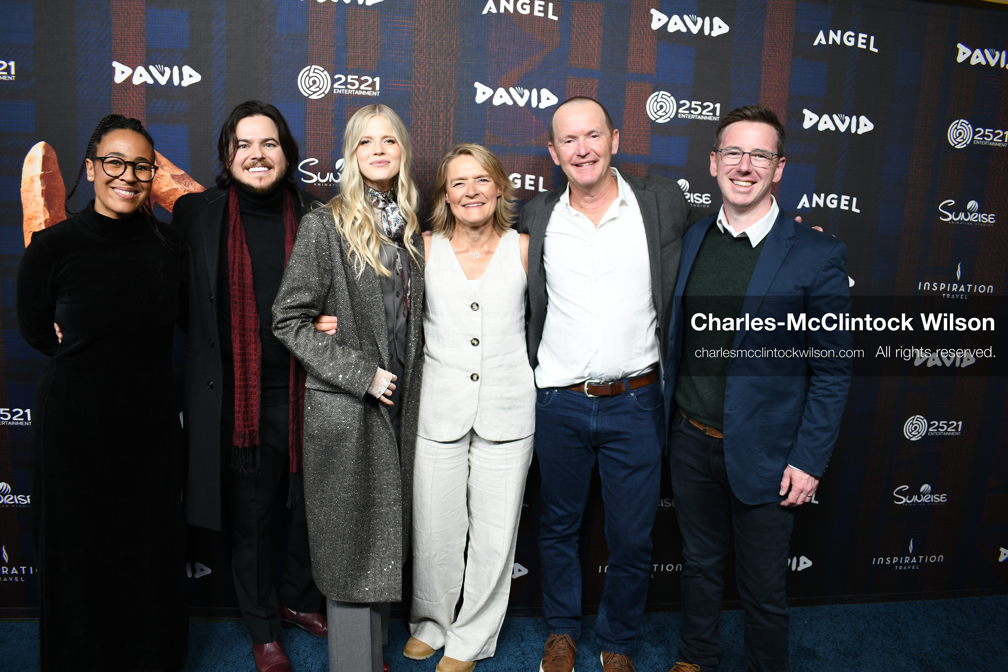  December 8, 2025, Lehi, Utah, USA: (L-R) RITA MBANGA, BROCK MONROE, MOLLY KATE KESTNER, JACQUI CUNNINGHAM, PHIL CUNNINGHAM and TIM KELLER attend the world premiere of DAVID at Megaplex Theatres Thanksgiving Point in Lehi, Utah, USA. (Credit Image: © Charles-McClintock Wilson/ZUMA Press Wire)