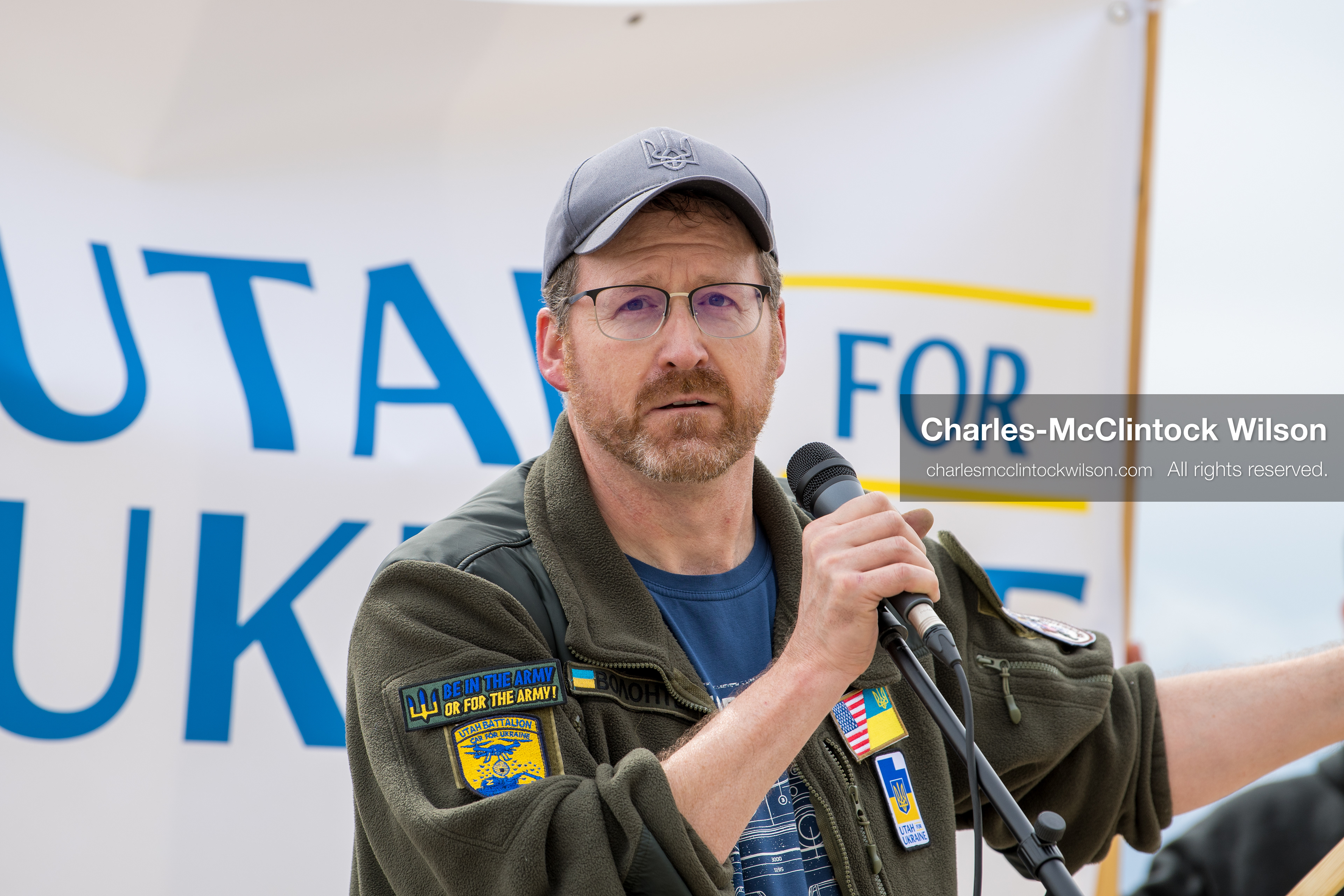 February 28, 2026, Salt Lake City, Utah, USA: NATHANIEL SANDERS, a Salt Lake County Deputy District Attorney and a vocal advocate for Ukraine, speaks during the Stand With Ukraine rally at the Utah State Capitol. The event marked the four year anniversary of the full scale Russian invasion of Ukraine and brought community members together in support of Ukrainians and local humanitarian efforts. (Credit Image: © Charles McClintock Wilson/ZUMA Press Wire)