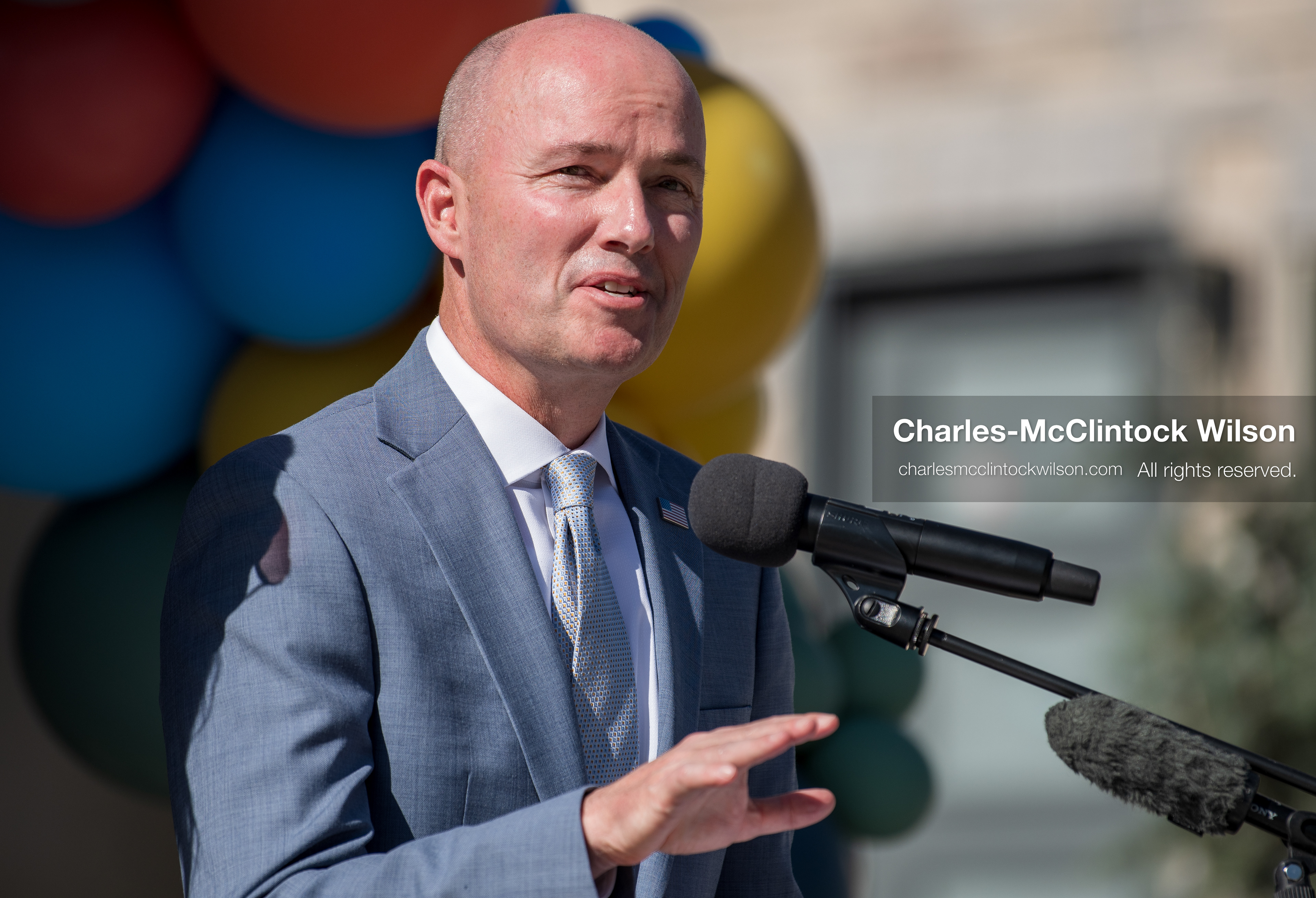 May 28, 2026, Lehi, Utah, USA: Utah Governor SPENCER COX speaks during the opening of Innovation Park at Holbrook Farms and the Lehi Rippy Literacy Center on May 28, 2026, in Lehi, Utah. (Credit Image: © Charles‑McClintock Wilson/ZUMA Press Wire)