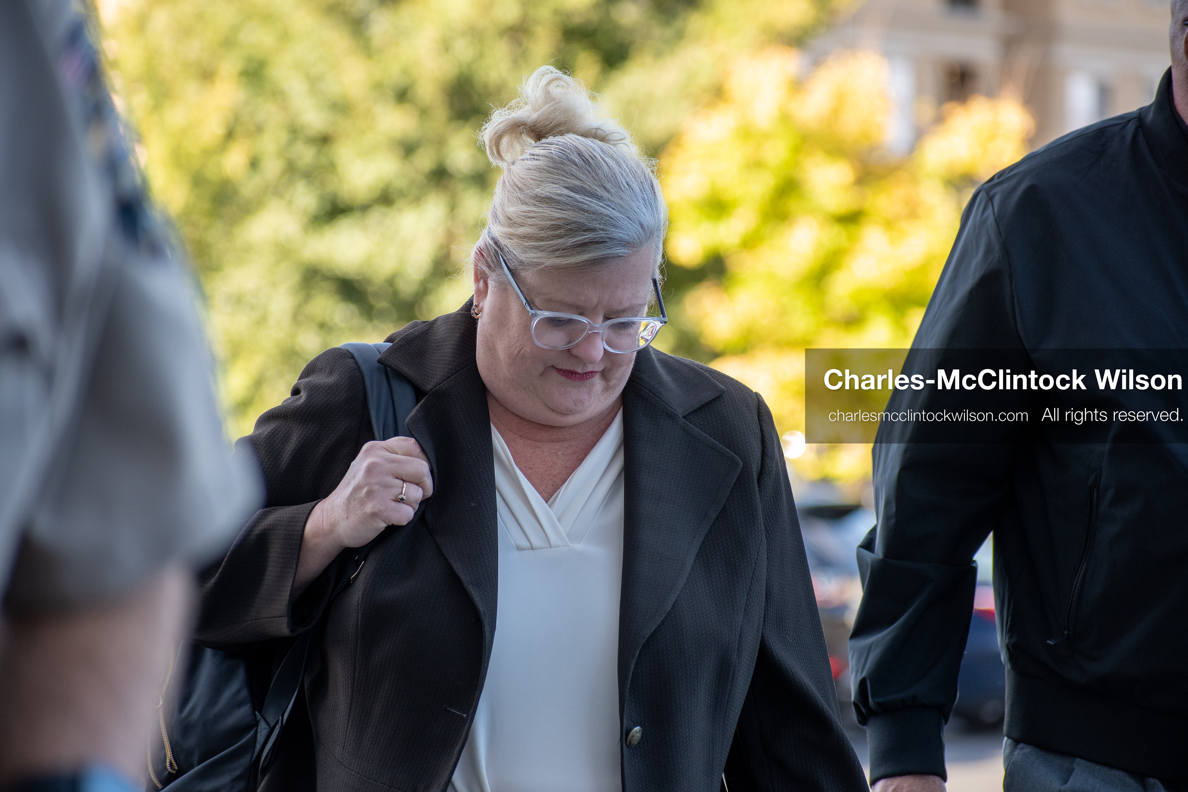 SEPTEMBER 29, 2025 — PROVO, UTAH, USA: Kathryn Nester, attorney for Tyler Robinson, walks outside the Utah County Court ahead of a waiver hearing. Robinson, charged with aggravated murder in the September 10 shooting death of conservative activist Charlie Kirk at Utah Valley University, appeared virtually for the proceedings. (Credit Image: © Charles‑McClintock Wilson / ZUMA Press Wire)