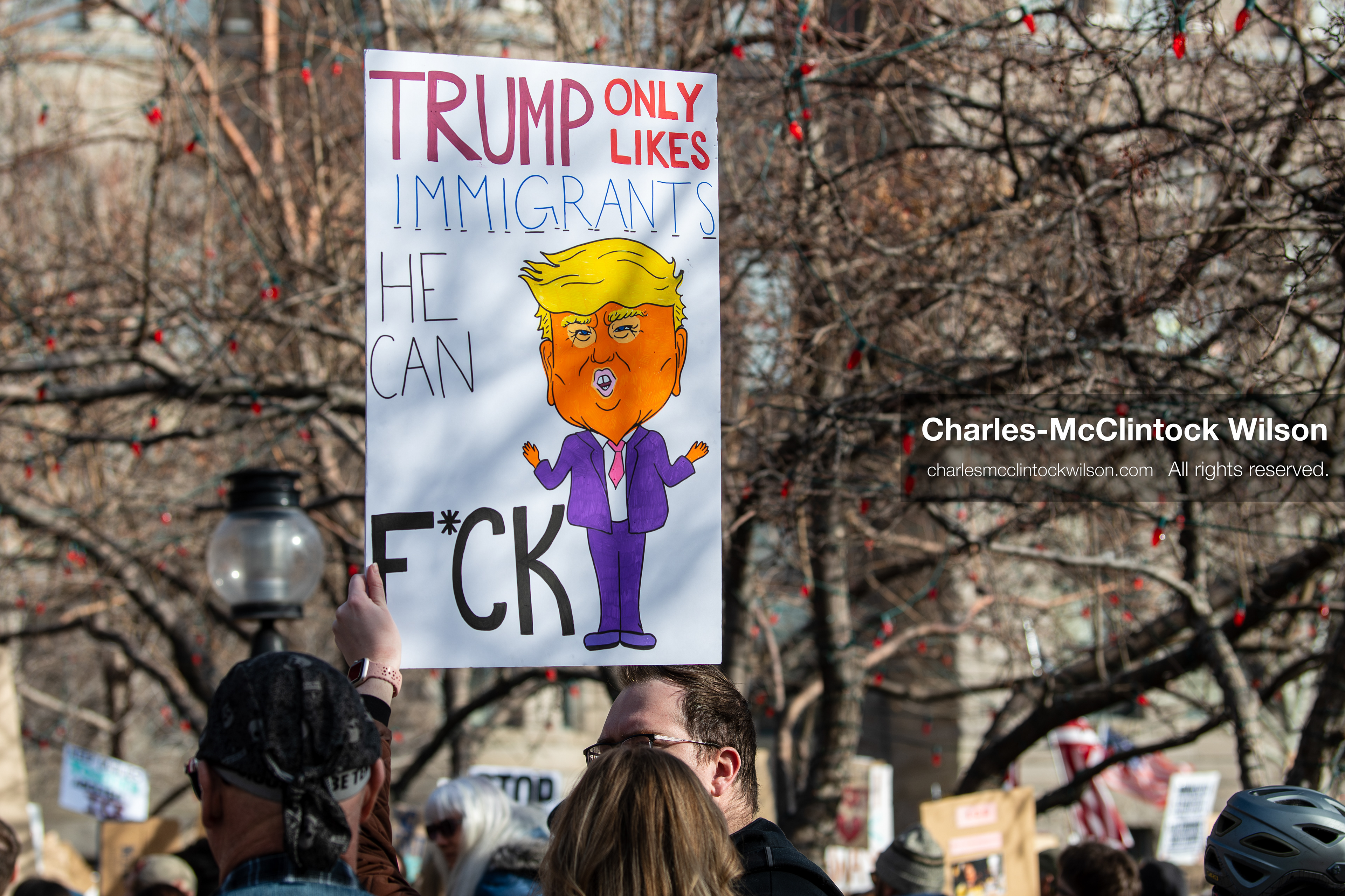 January 30, 2026, Salt Lake City, Utah, USA: A demonstrator holds a sign during an anti‑ICE protest in Salt Lake City, part of a nationwide response to immigration enforcement policies. (Credit Image: © Charles‑McClintock Wilson/ZUMA Press Wire)