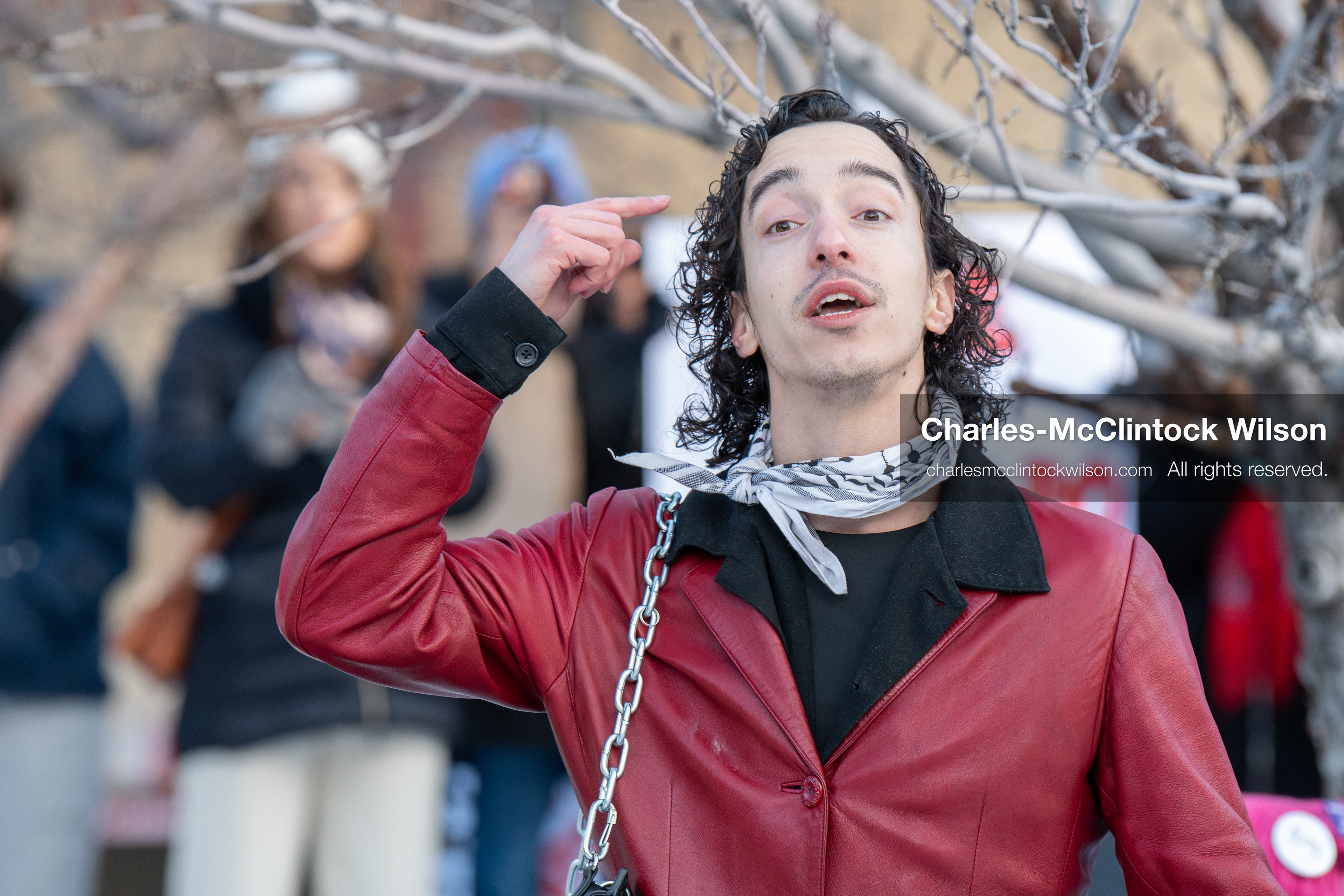 January 26, 2026, Park City, Utah, USA: A demonstrator gestures during a protest opposing U.S. Immigration and Customs Enforcement (I.C.E.) ICE agents at the Sundance Film Festival in Park City, Utah, on Monday, Jan. 26, 2026. The event was held in response to the fatal shooting of Alex Pretti by a U.S. Border Patrol officer in Minneapolis. (Credit Image: © Charles McClintock Wilson/ZUMA Press Wire)