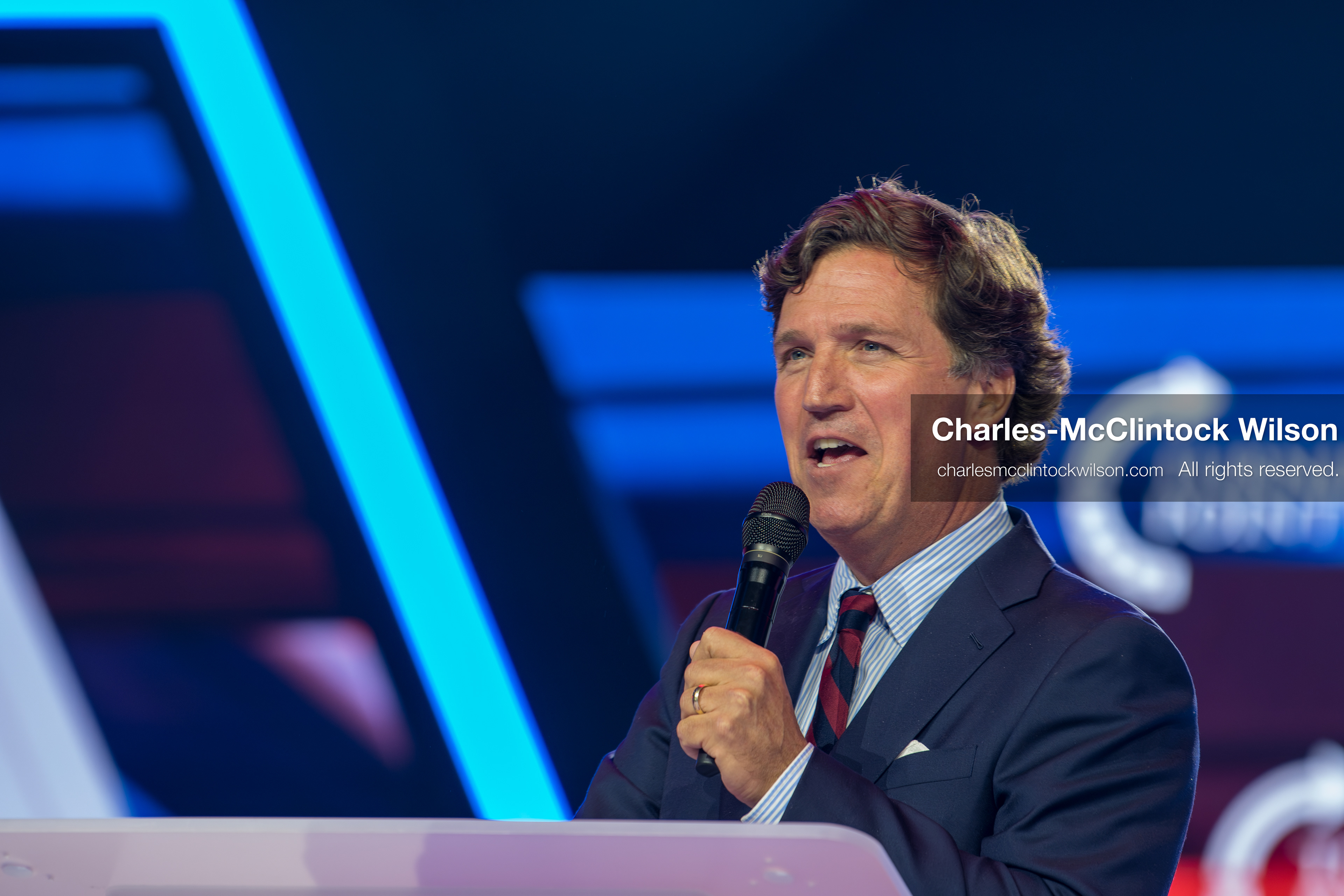 December 18, 2025, Phoenix, Arizona, USA: Tucker Carlson speaks on Day One of Turning Point USA’s AmericaFest 2025 at the Phoenix Convention Center in Phoenix, Arizona.   (Credit Image: © Charles‑McClintock Wilson/ZUMA Press Wire)